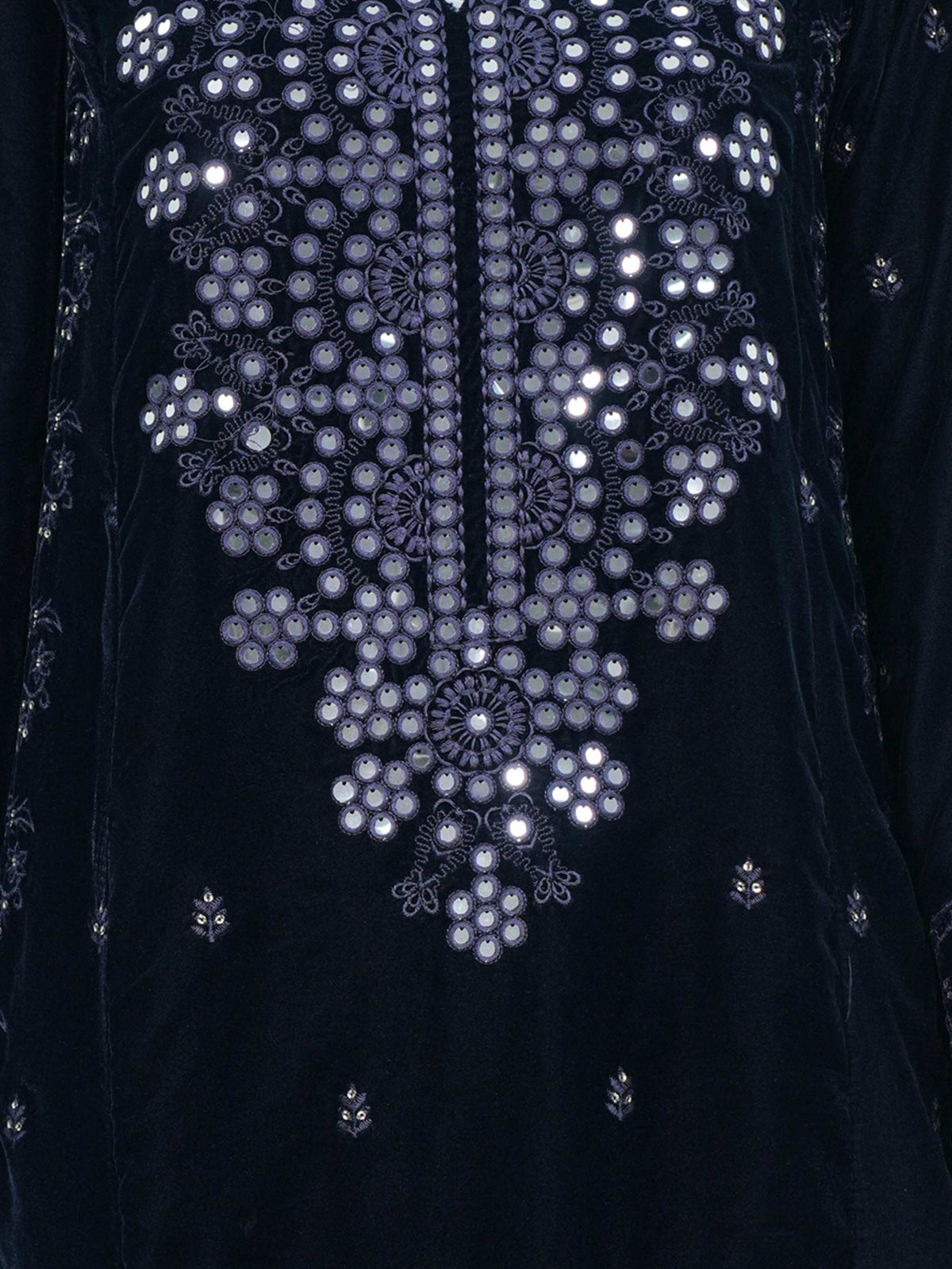 2 Piece Velvet Suit- Embroidered (Pret)