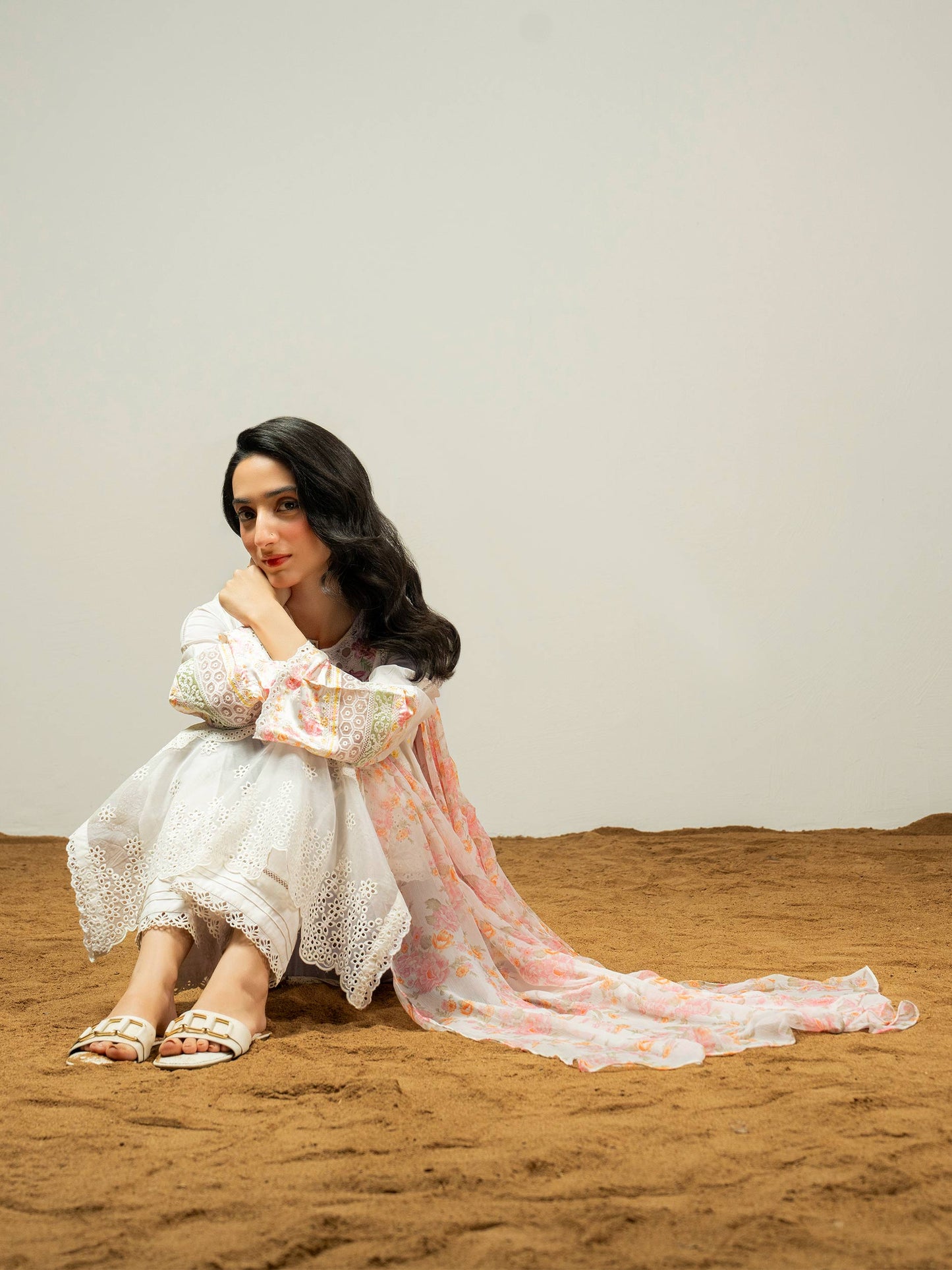 3 Piece Cambric Suit-Embroidered (Pret)