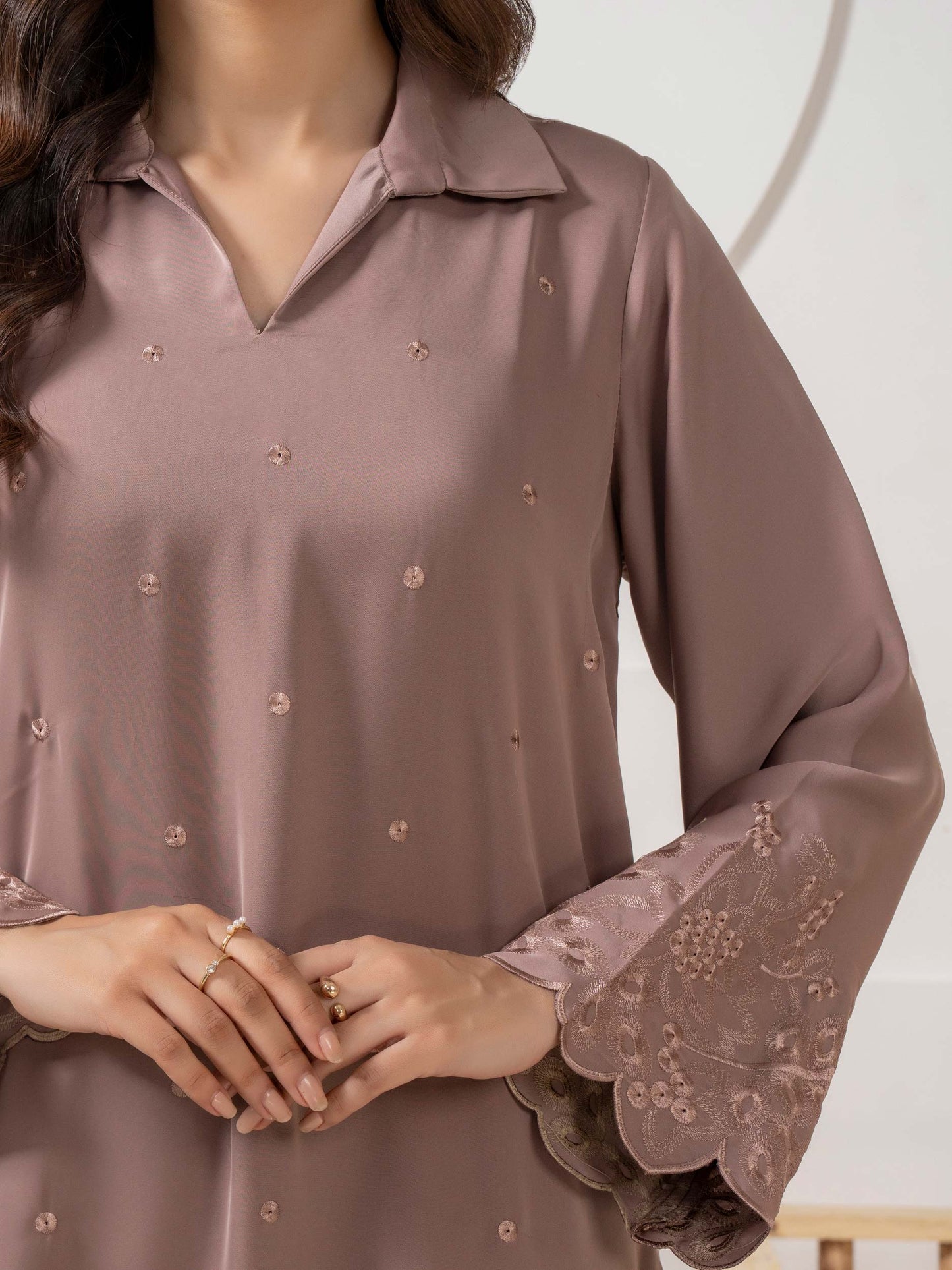 Silk Co-ord Set - Embroidered