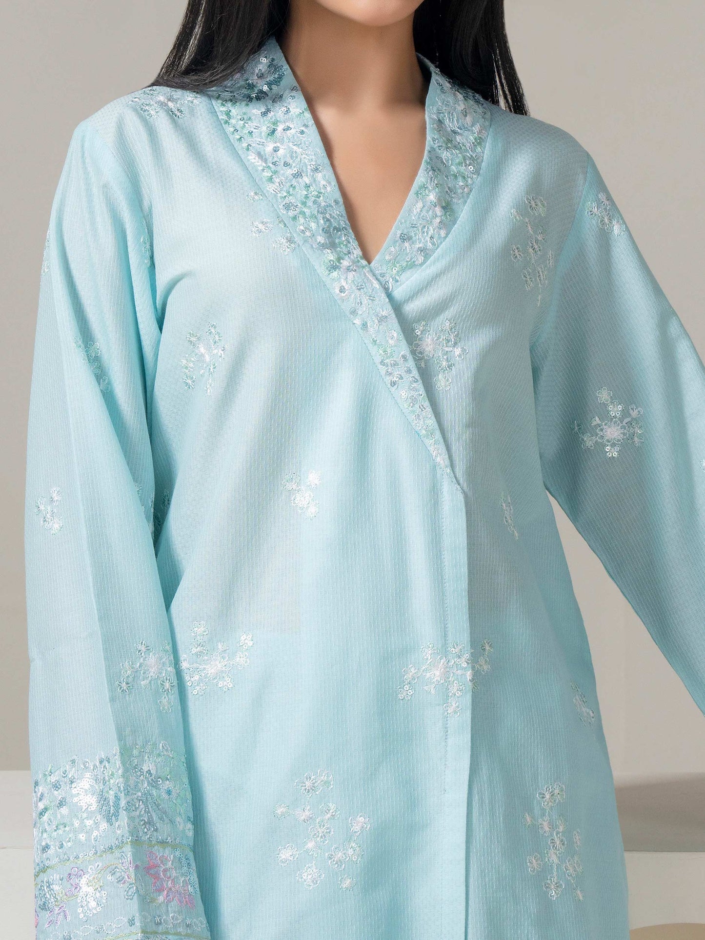 2 Piece Dobby Suit-Embroidered (Pret)