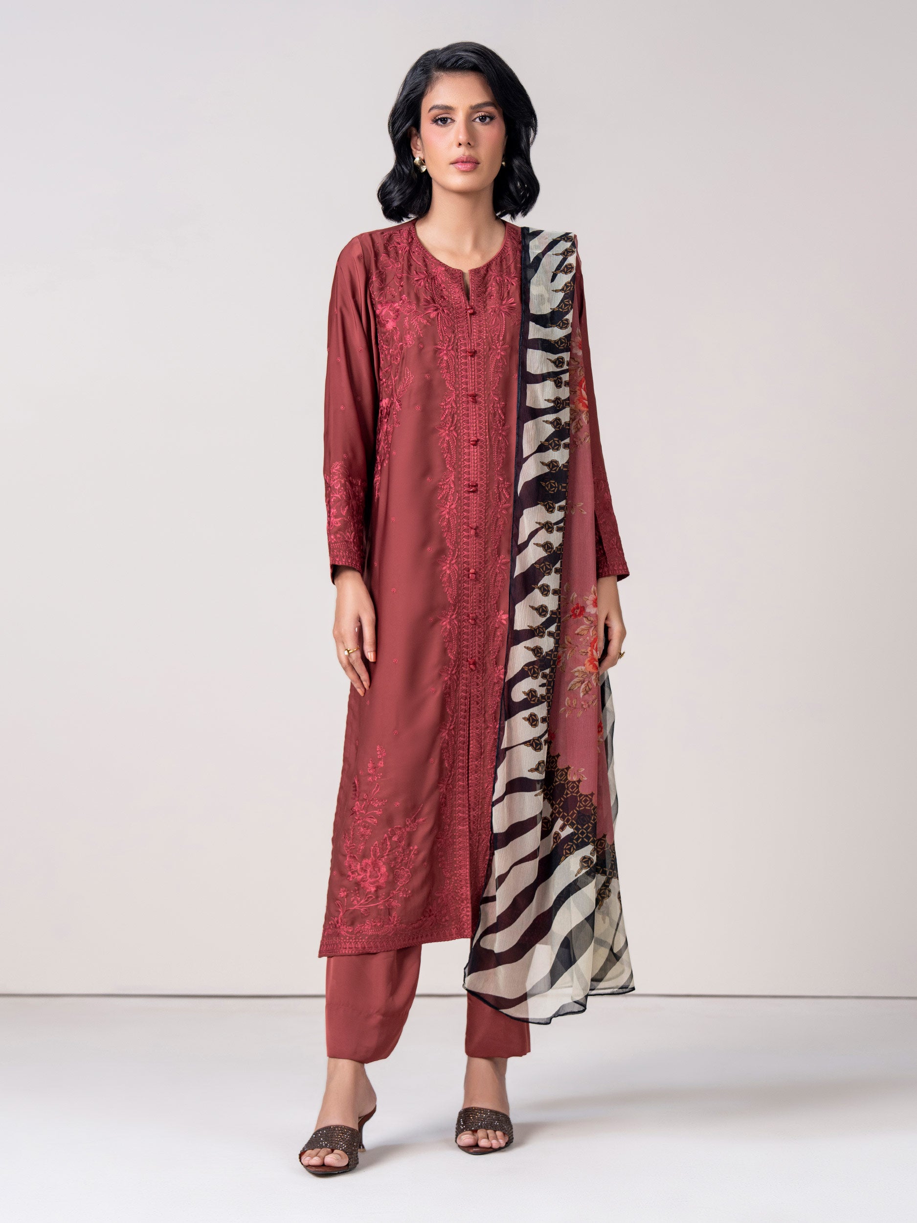 Pure poly silk three piece suit main image 1
