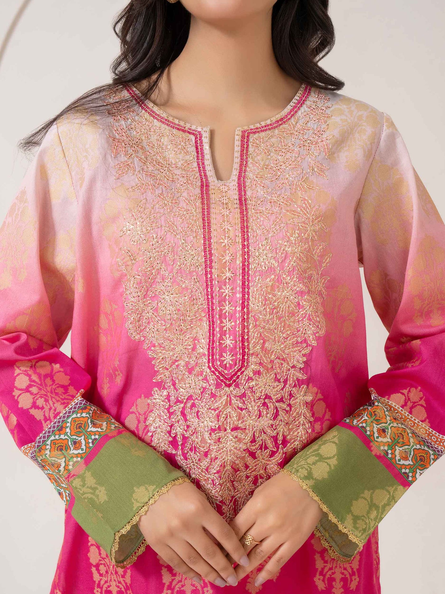 2 Piece Jacquard Suit-Embroidered (Pret)