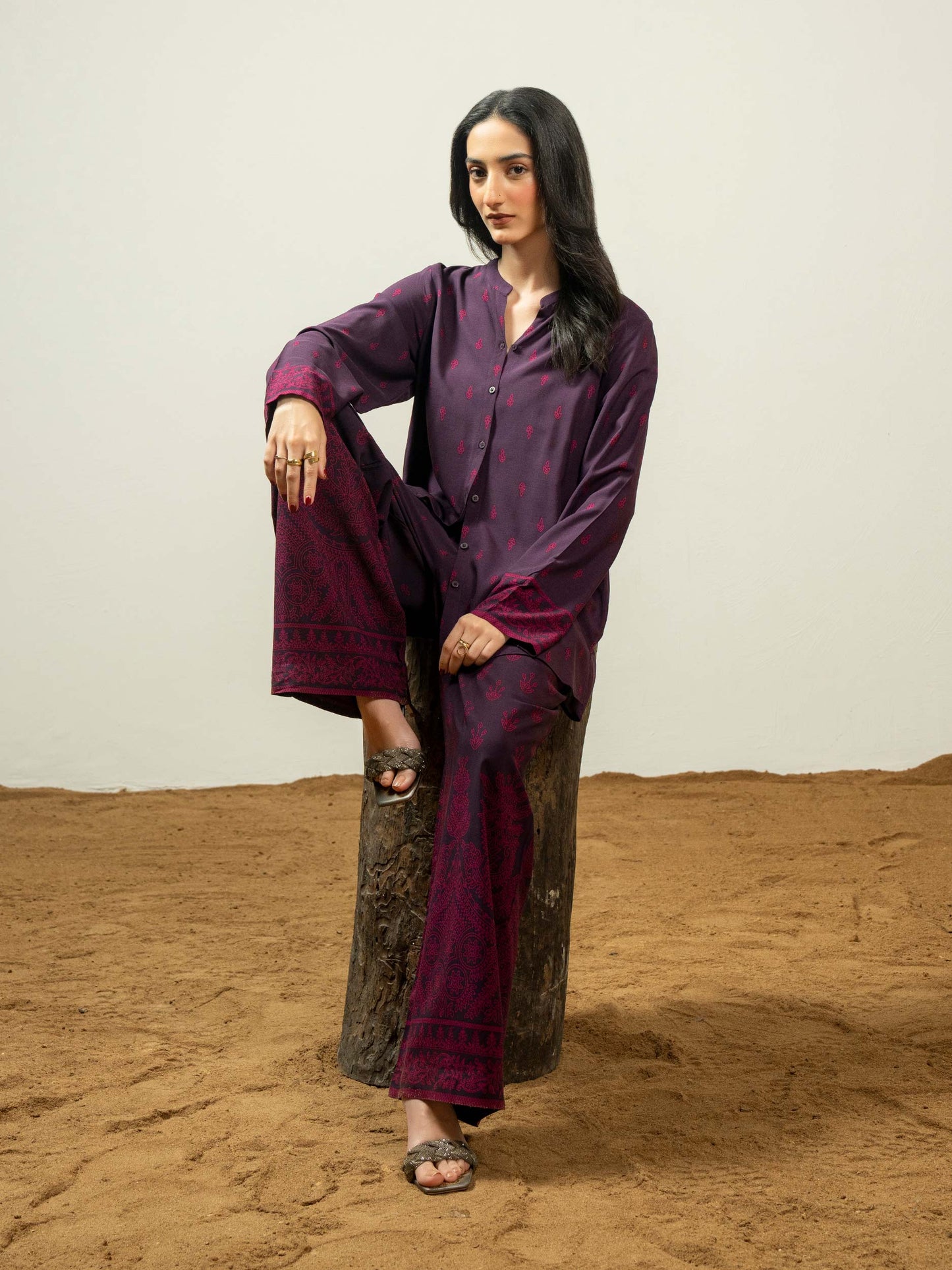 Linen Co-ord Set-Printed (Pret)