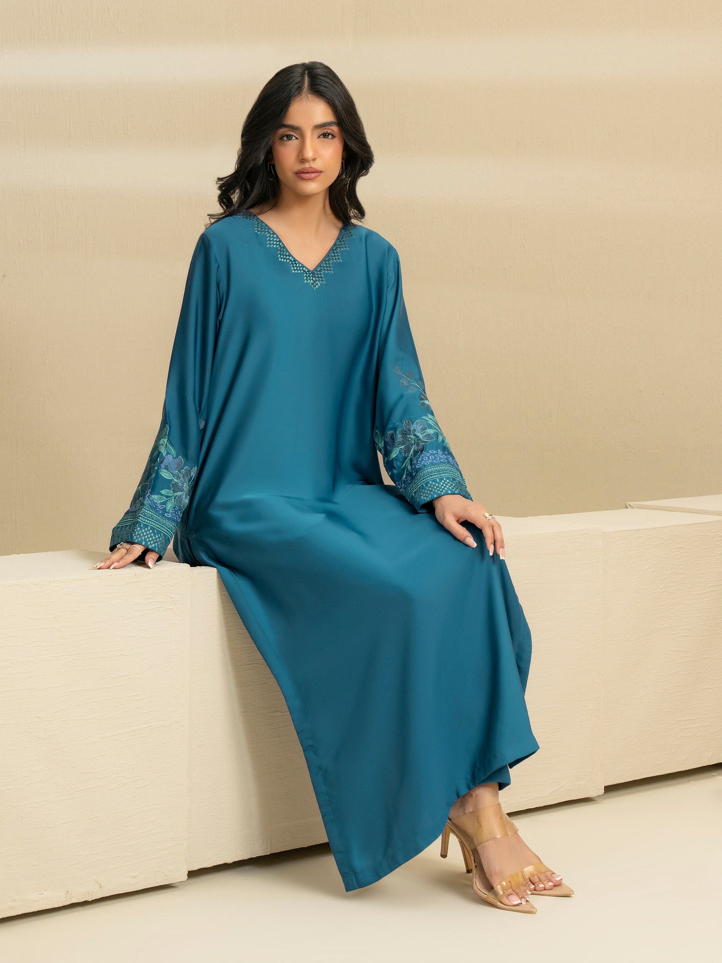 2 Piece Silk Suit-Embroidered (Pret)