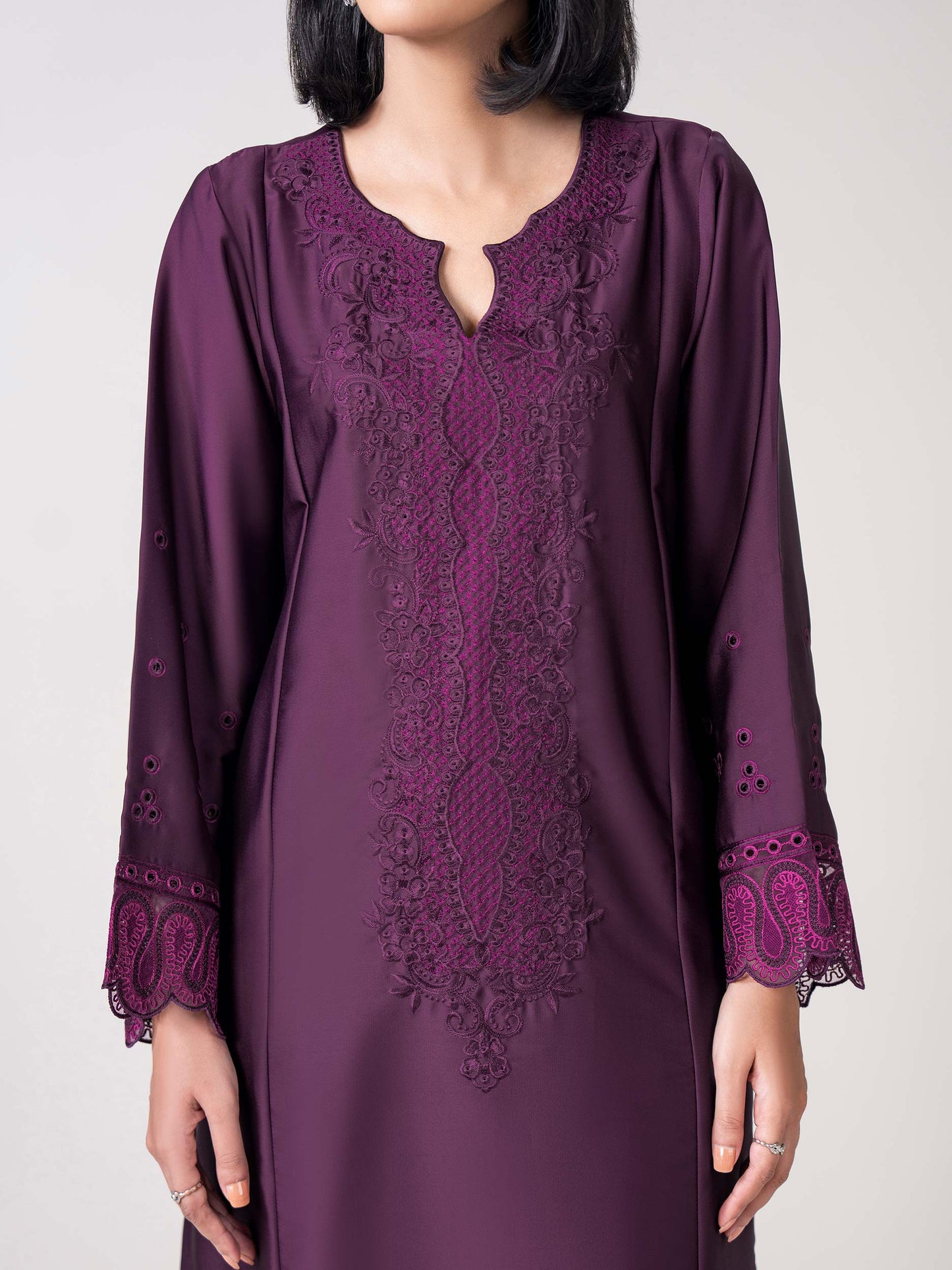 2 Piece Silk Suit- Embroidered (Pret)