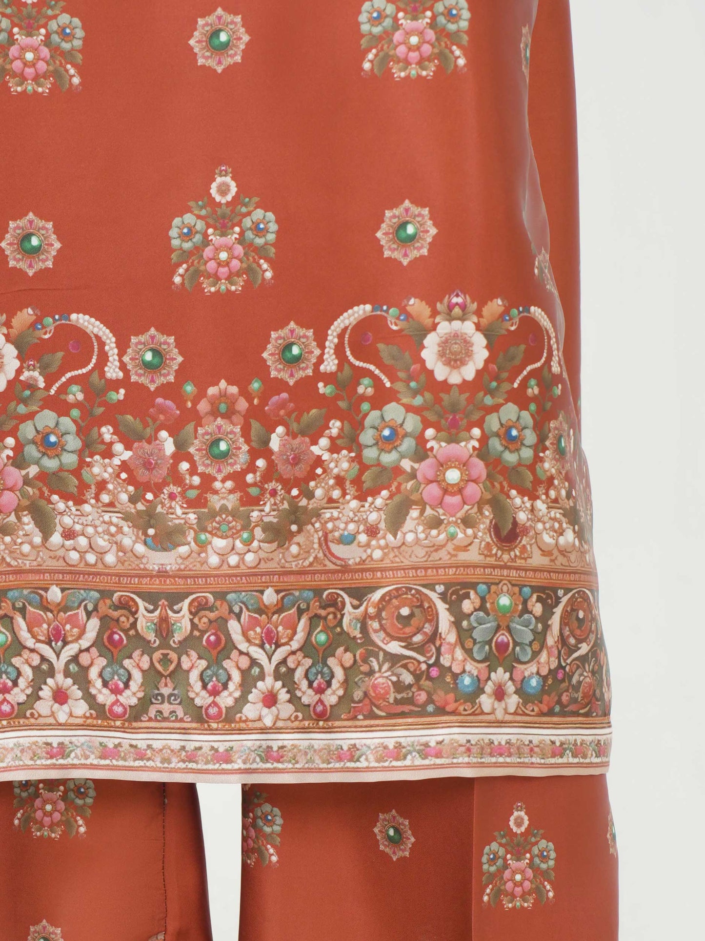 3 Piece Silk Suit- Embroidered (Pret)
