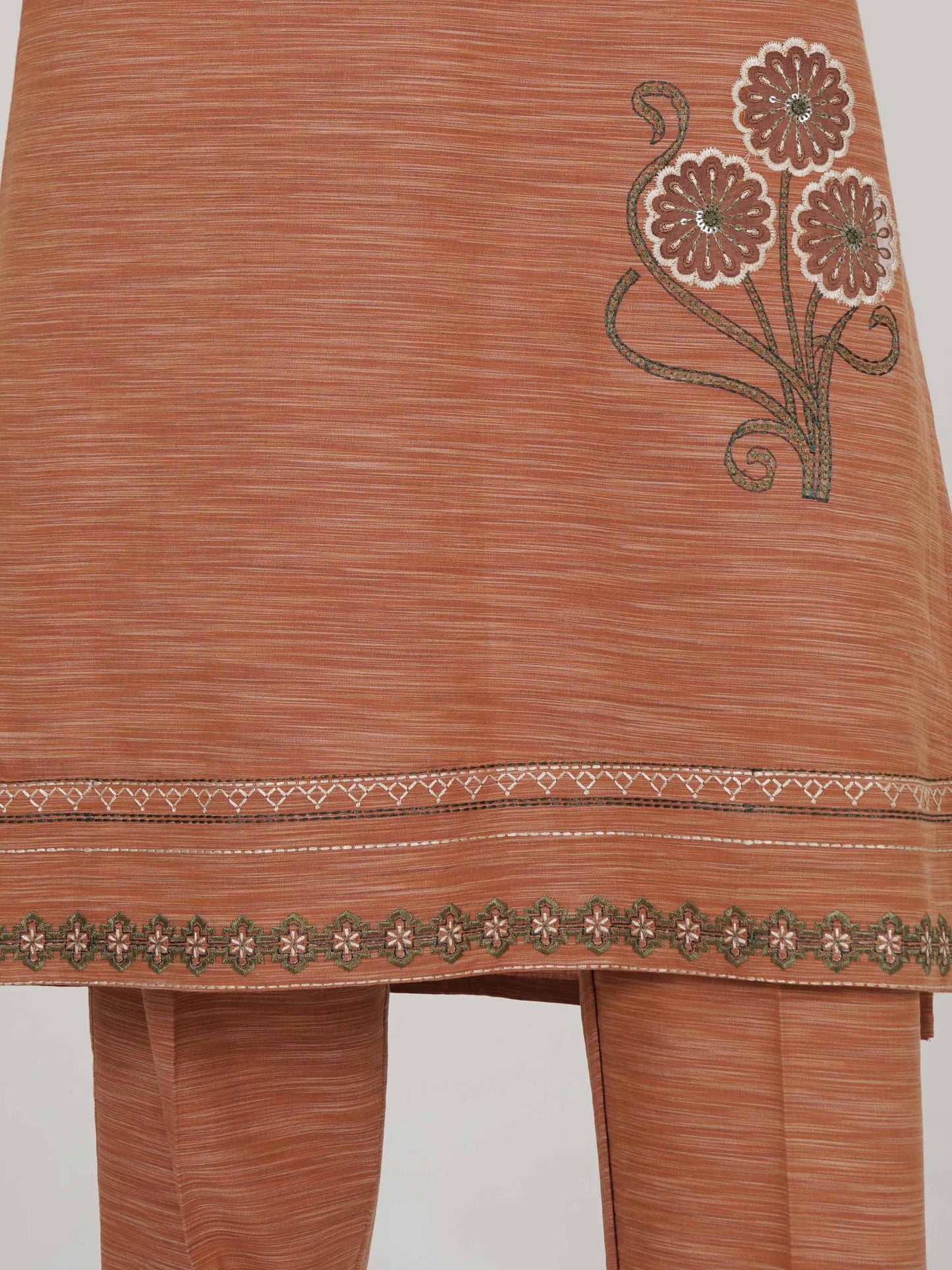 2 Piece Yarn Dyed Suit- Embroidered (Pret)