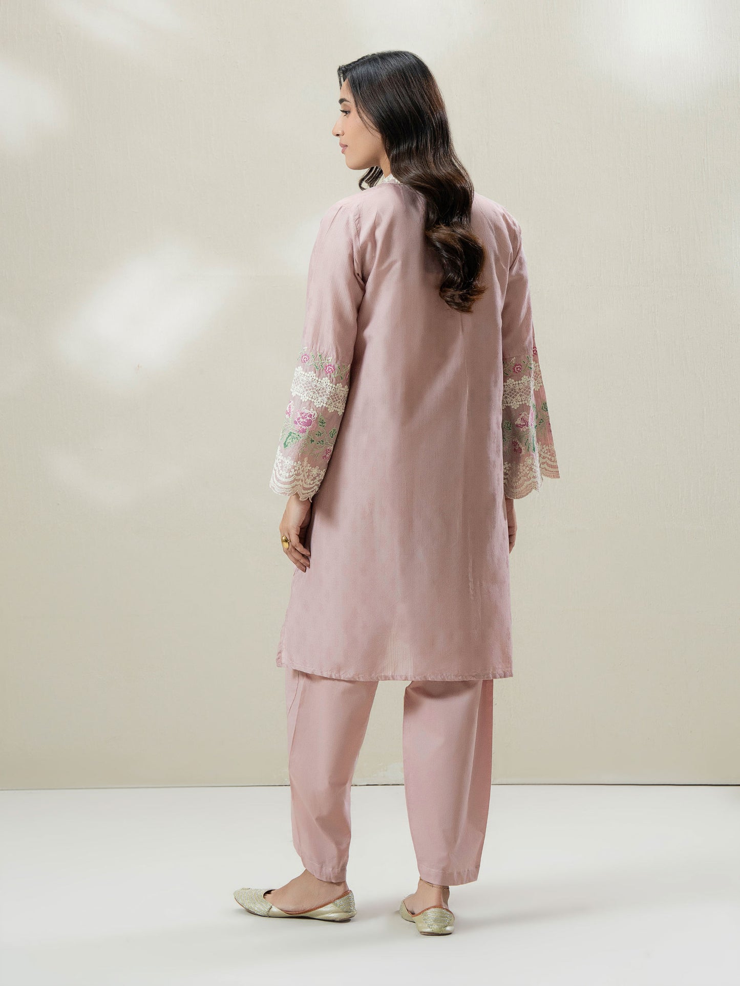 2-Piece Self Jacquard Suit-Embroidered (Pret)