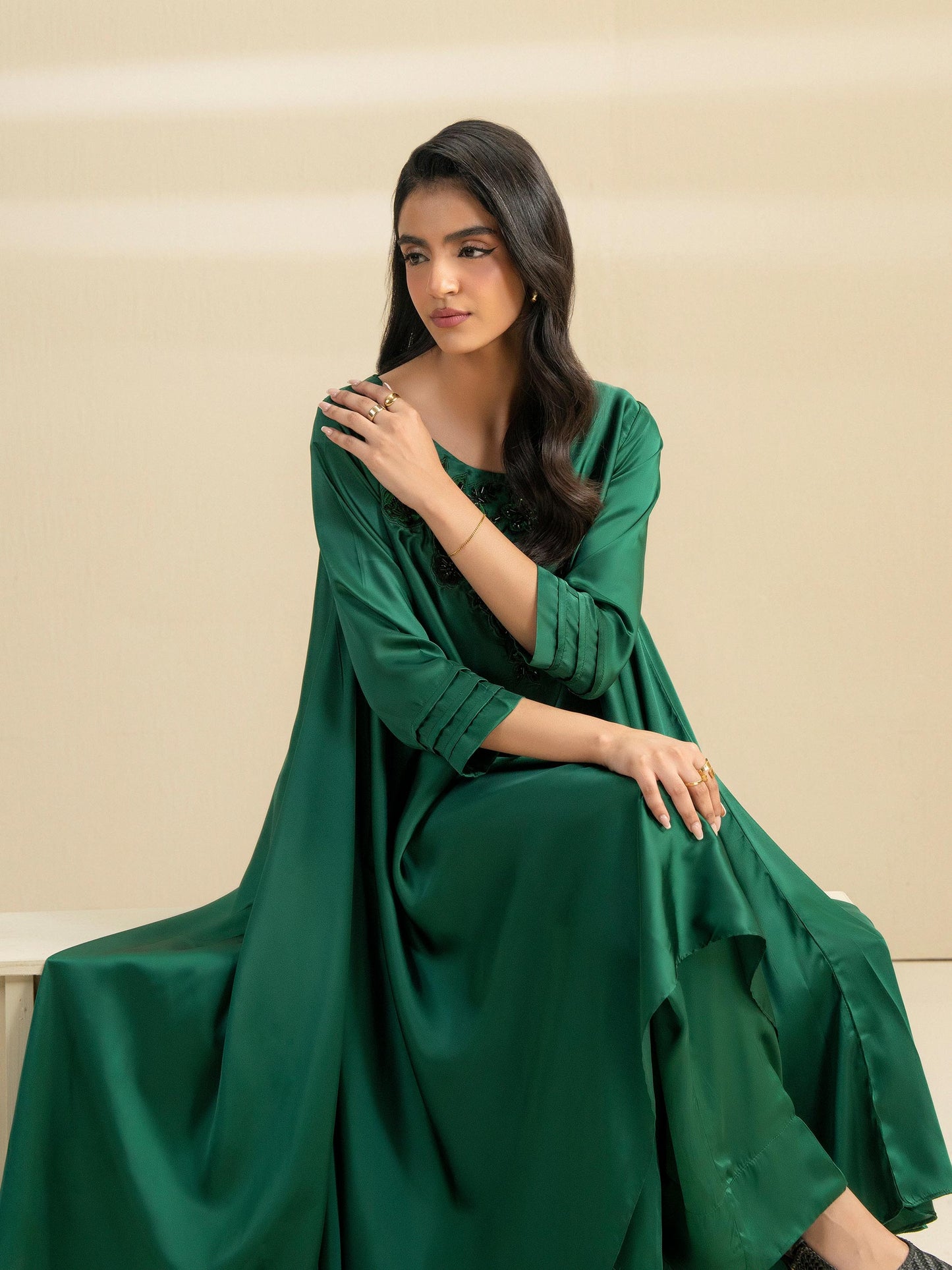 2 Piece Silk Suit-Embroidered (Pret)