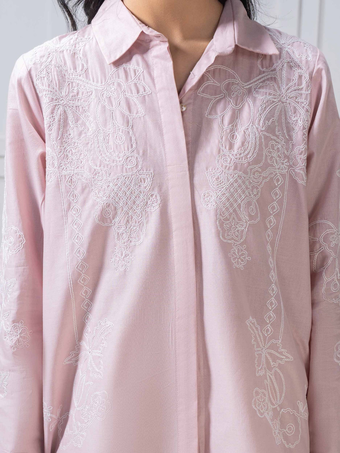 Cambric Top-Embroidered (Pret)