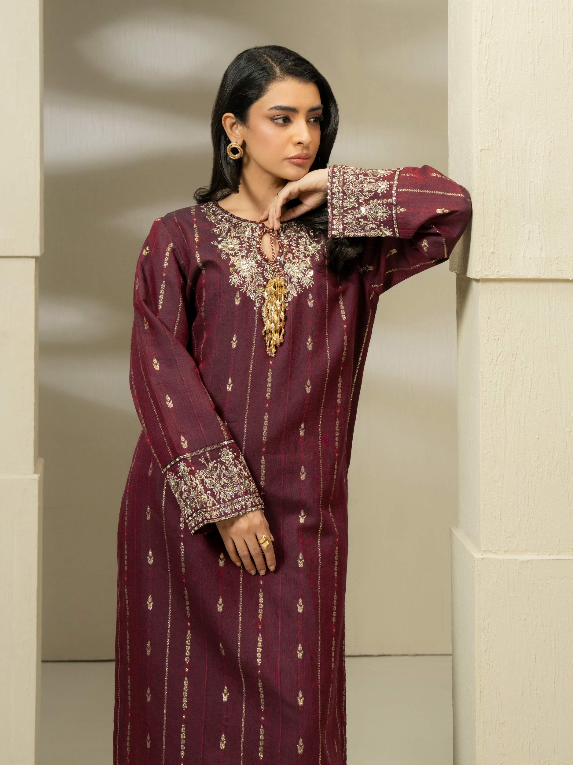 jacquard dress designs limelight 2 Piece Jacquard Suit-Embroidered (Pret) – Limelightpk