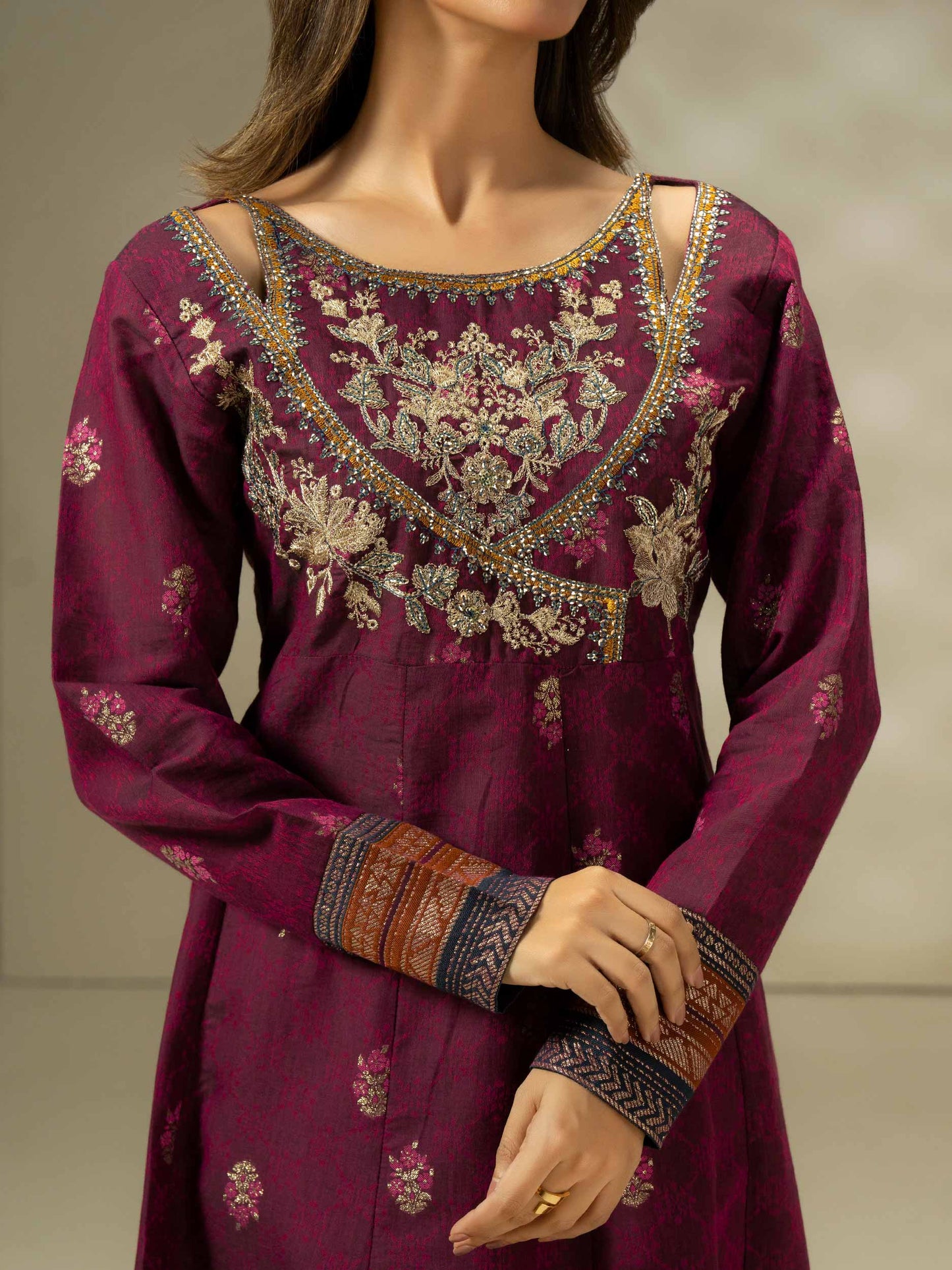 Jacquard Shirt-Embroidered (Pret)
