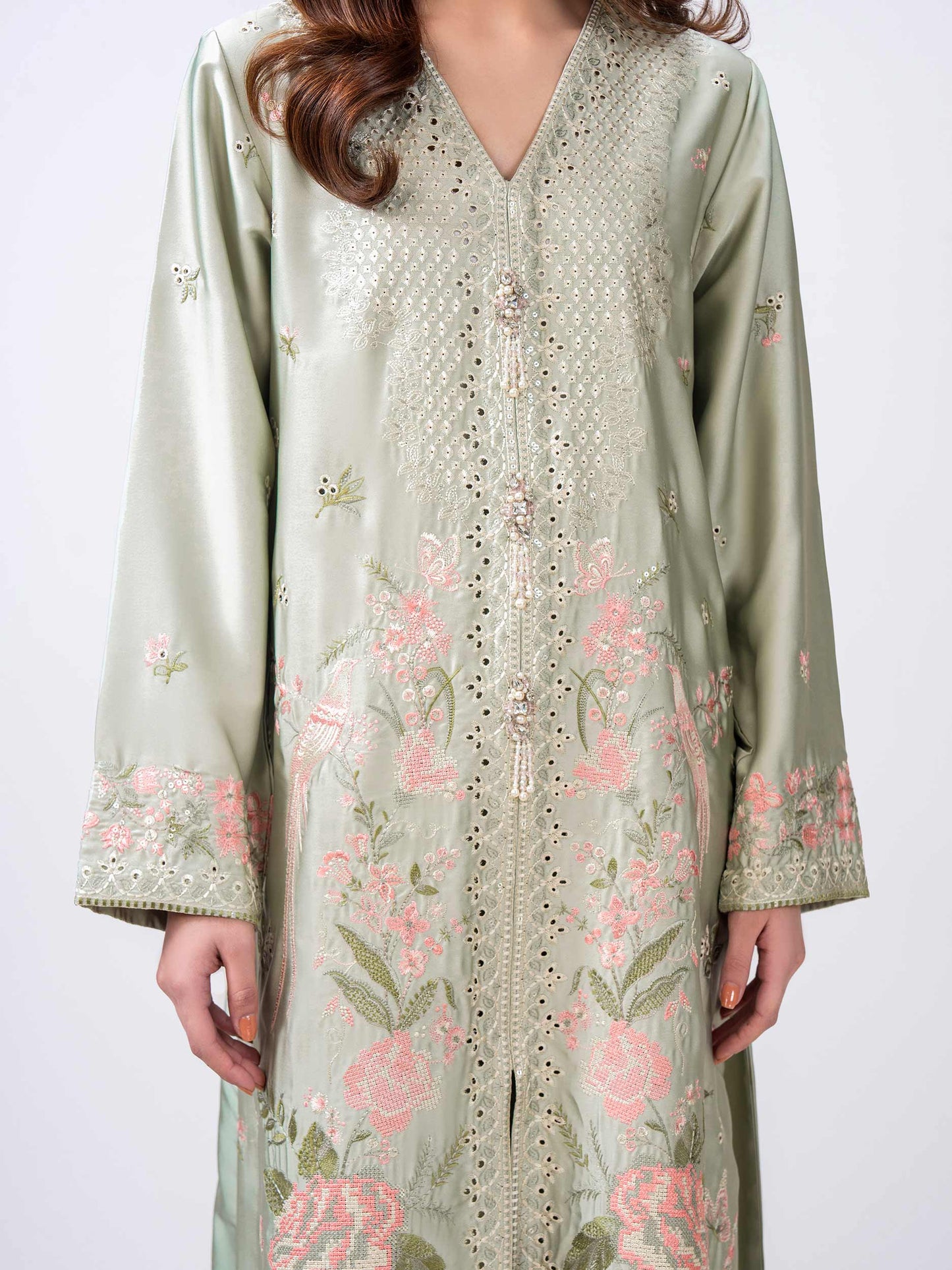2 Piece Silk Suit- Embroidered (Pret)