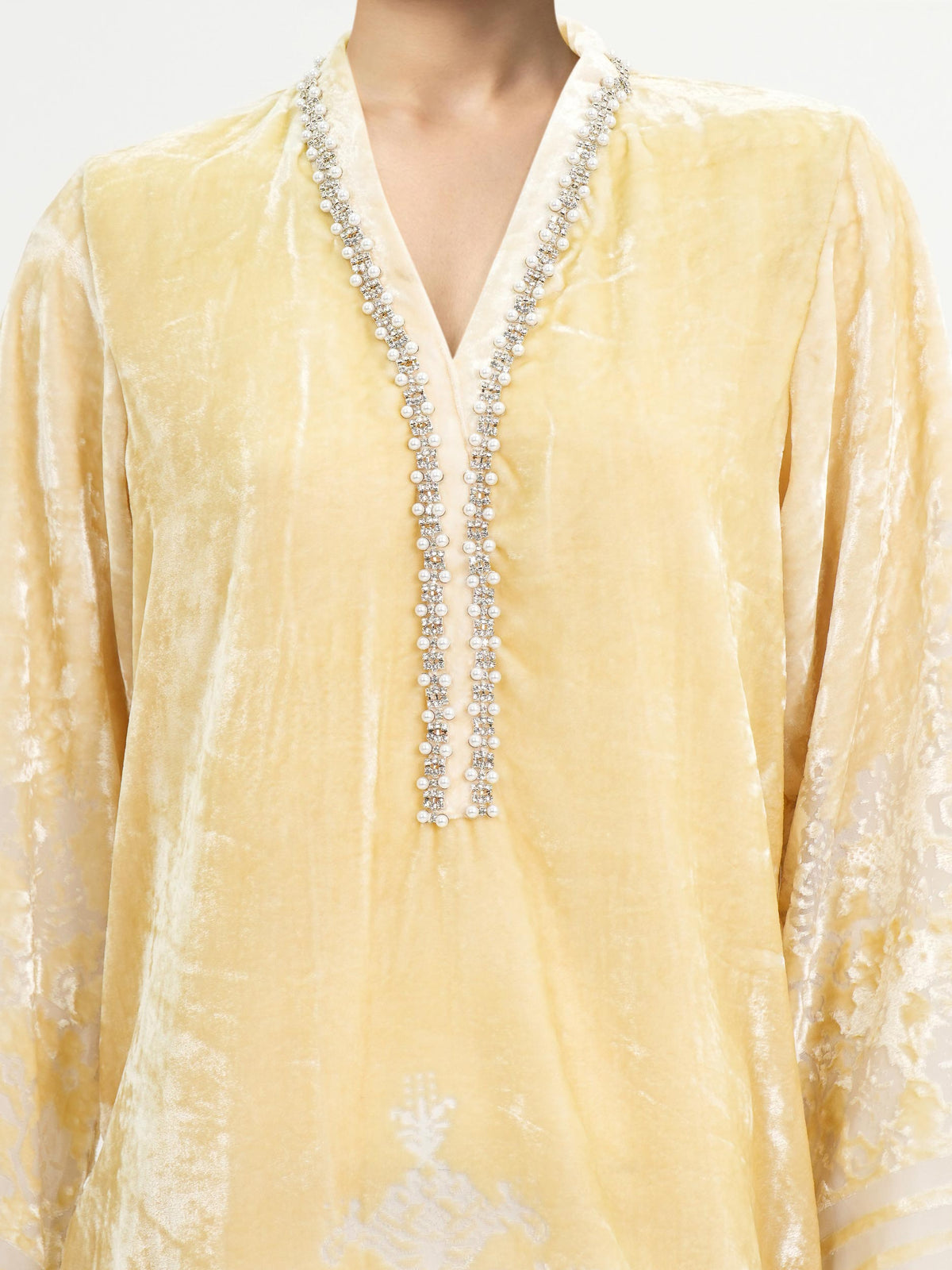 Velvet Shirt- Embellished (Pret)