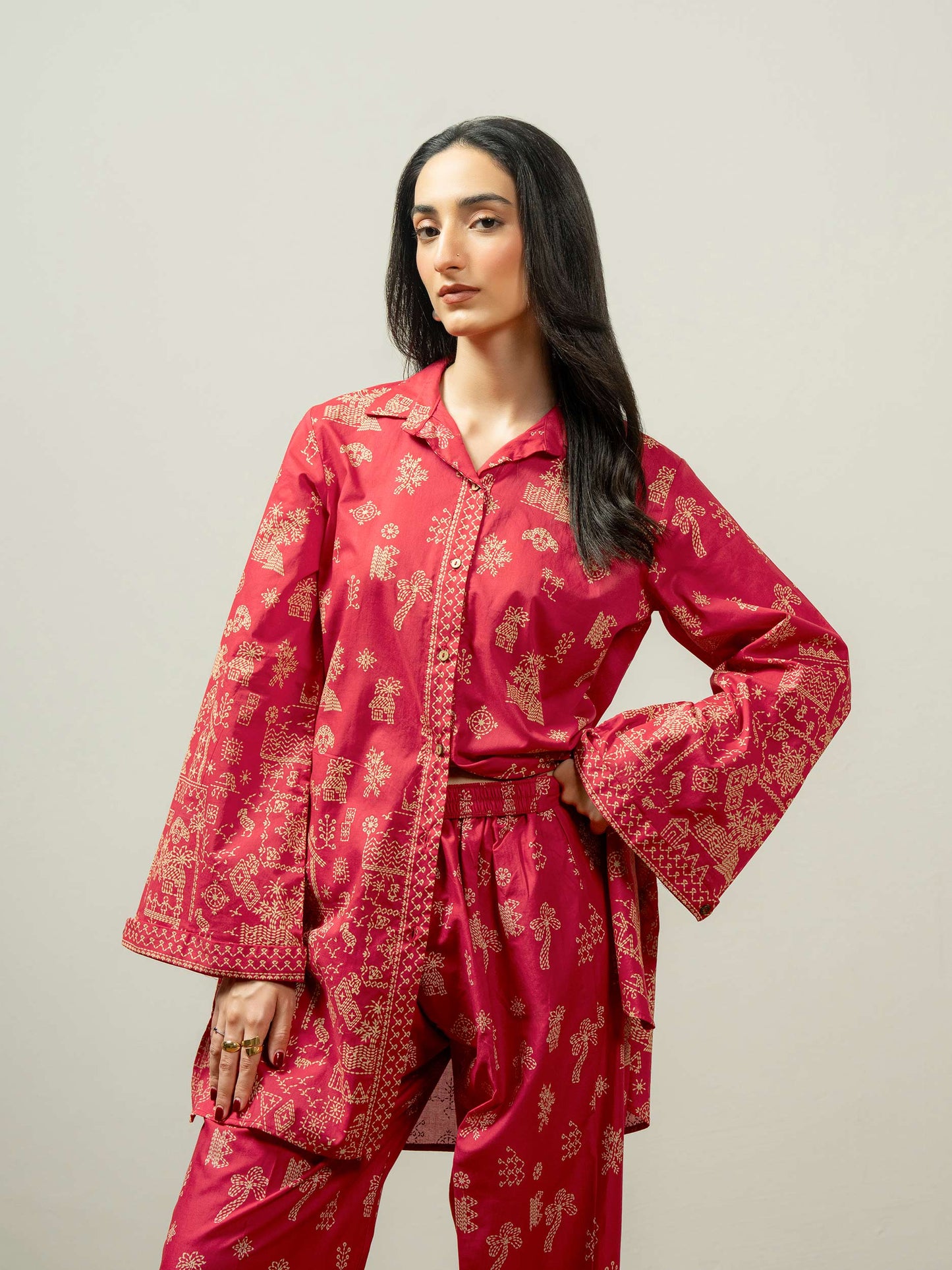 Cambric Co-ord Set-Paste Print (Pret)