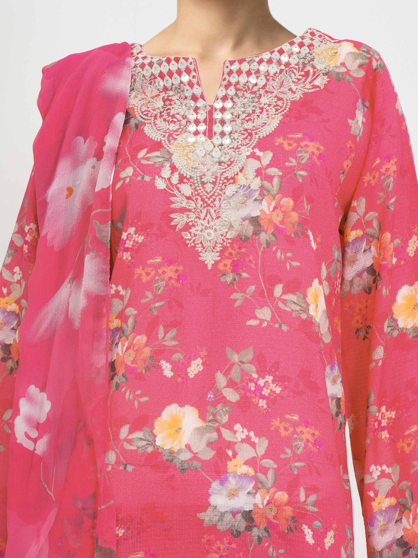 3-Piece Dobby Suit-Embroidered (Pret)