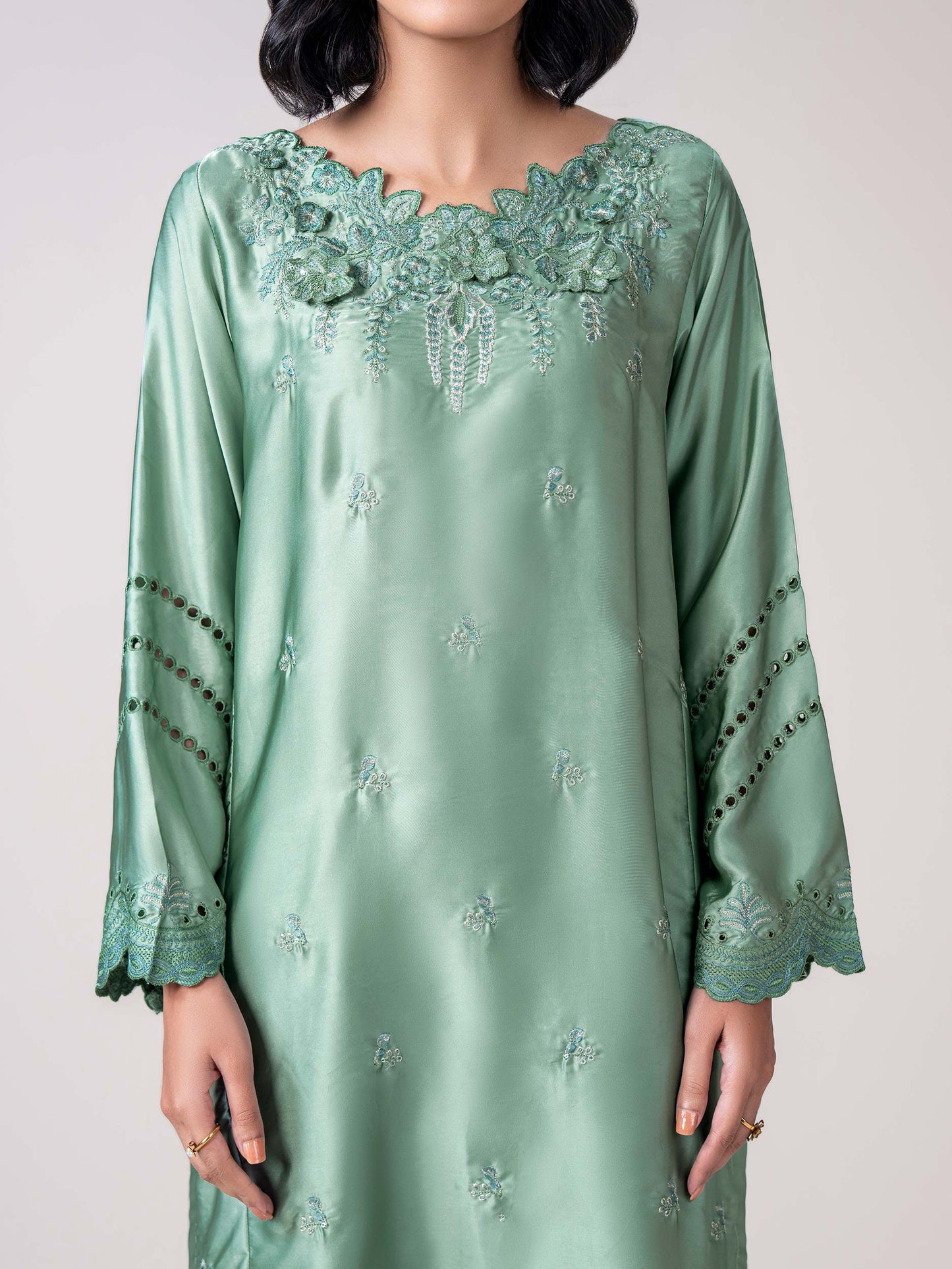 2 Piece Silk Suit- Embroidered (Pret)