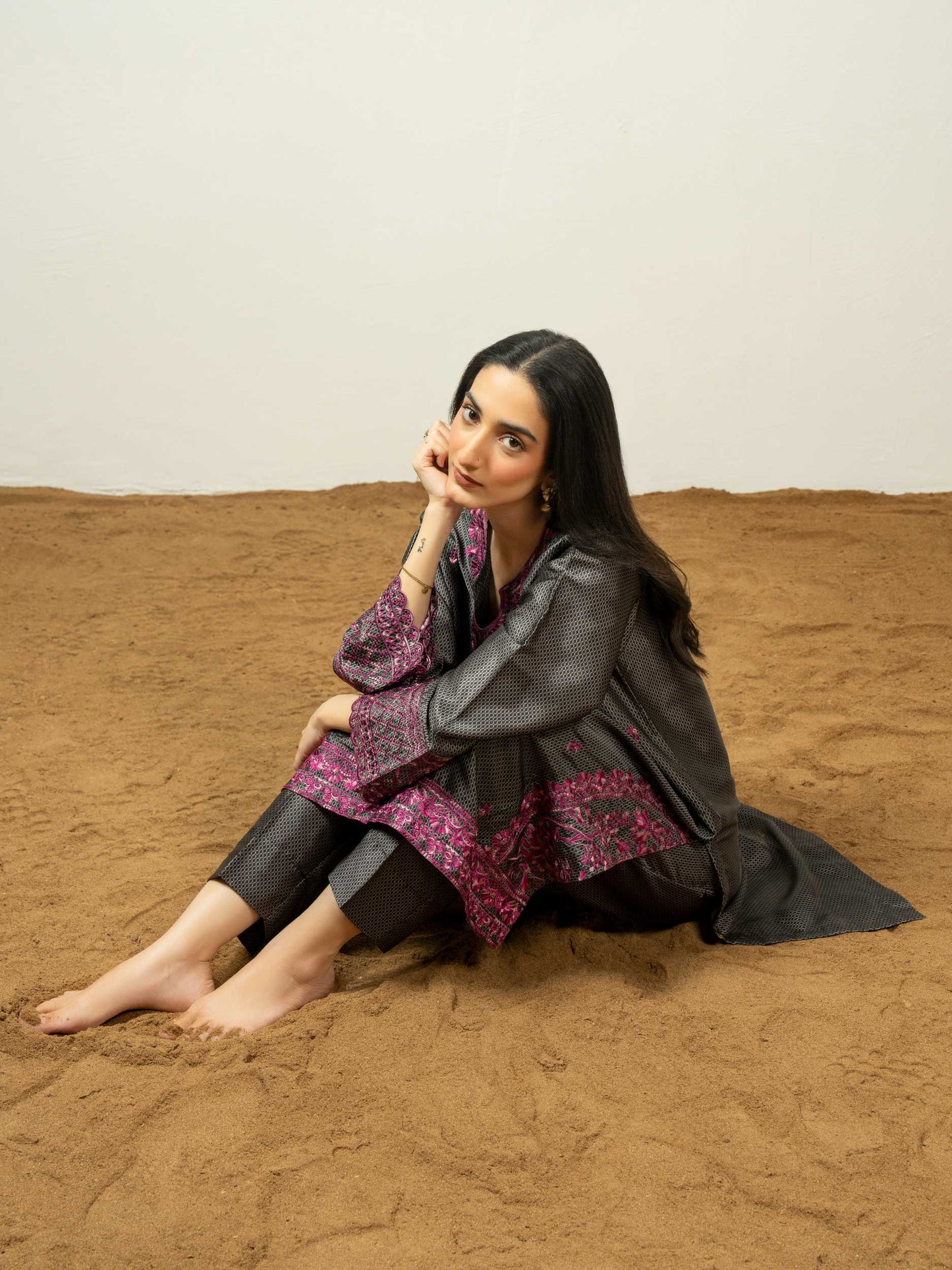 2 Piece Silk Suit-Embroidered (Pret)