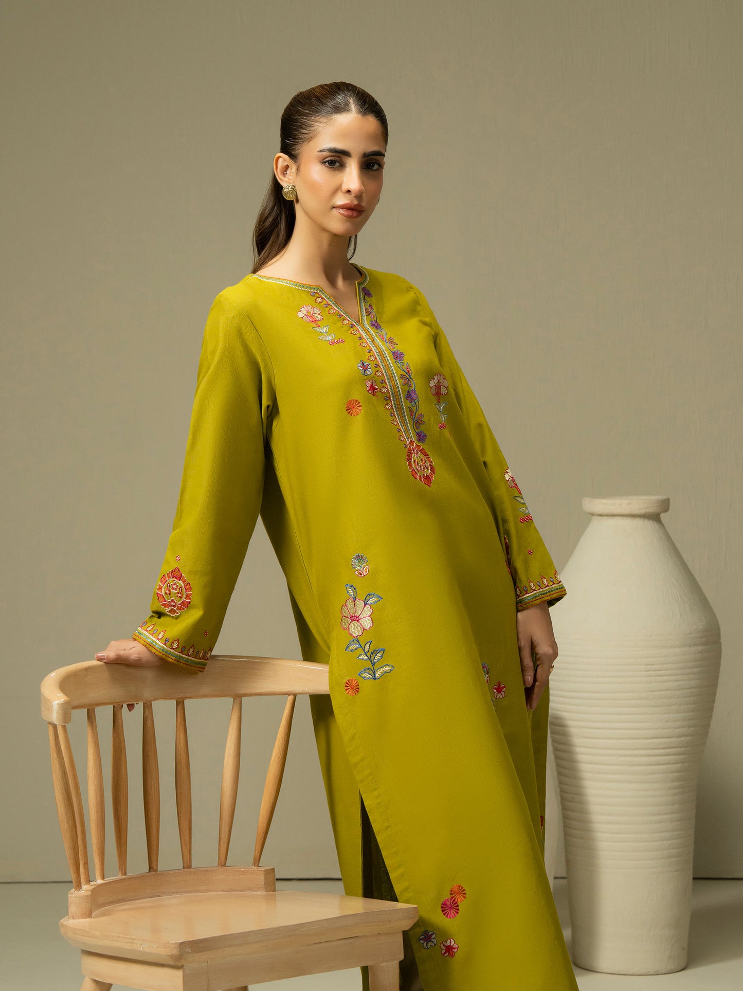 Khaddar Shirt-Embroidered (Pret)