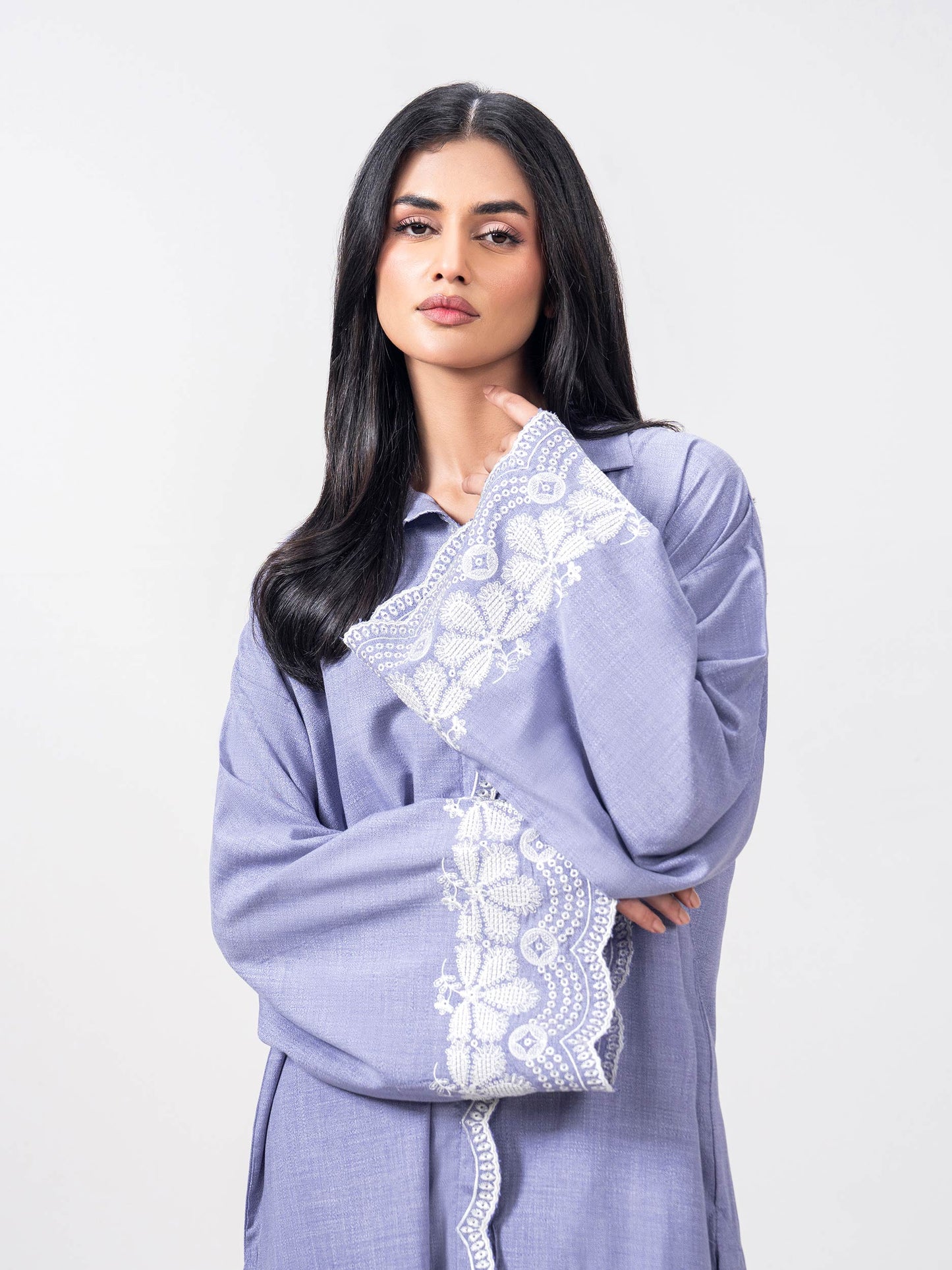 Yarn Dyed Co-ord Set- Embroidered
