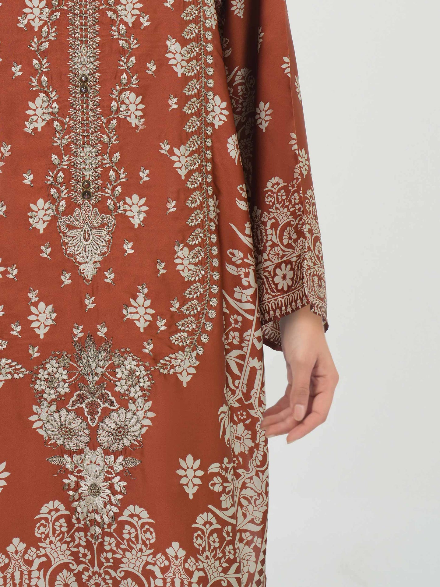 Silk Shirt- Embroidered (Pret)