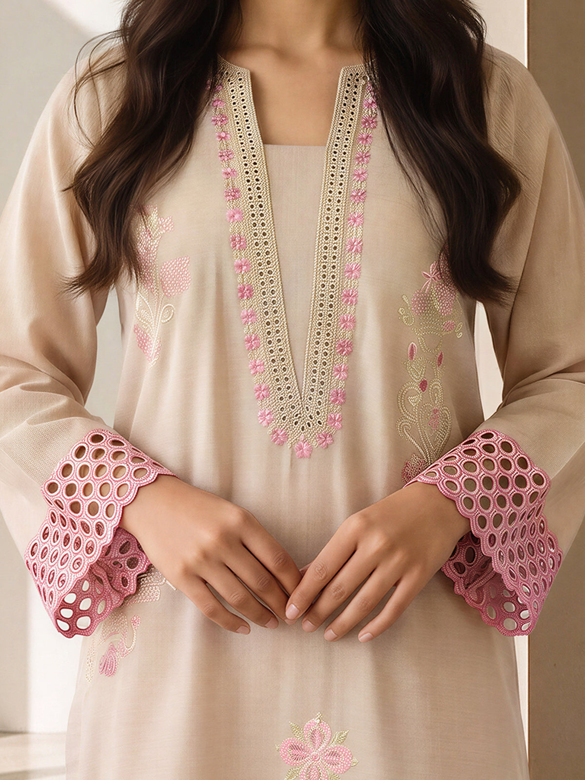 3 Piece Yarn Dyed Suit- Embroidered (Pret)