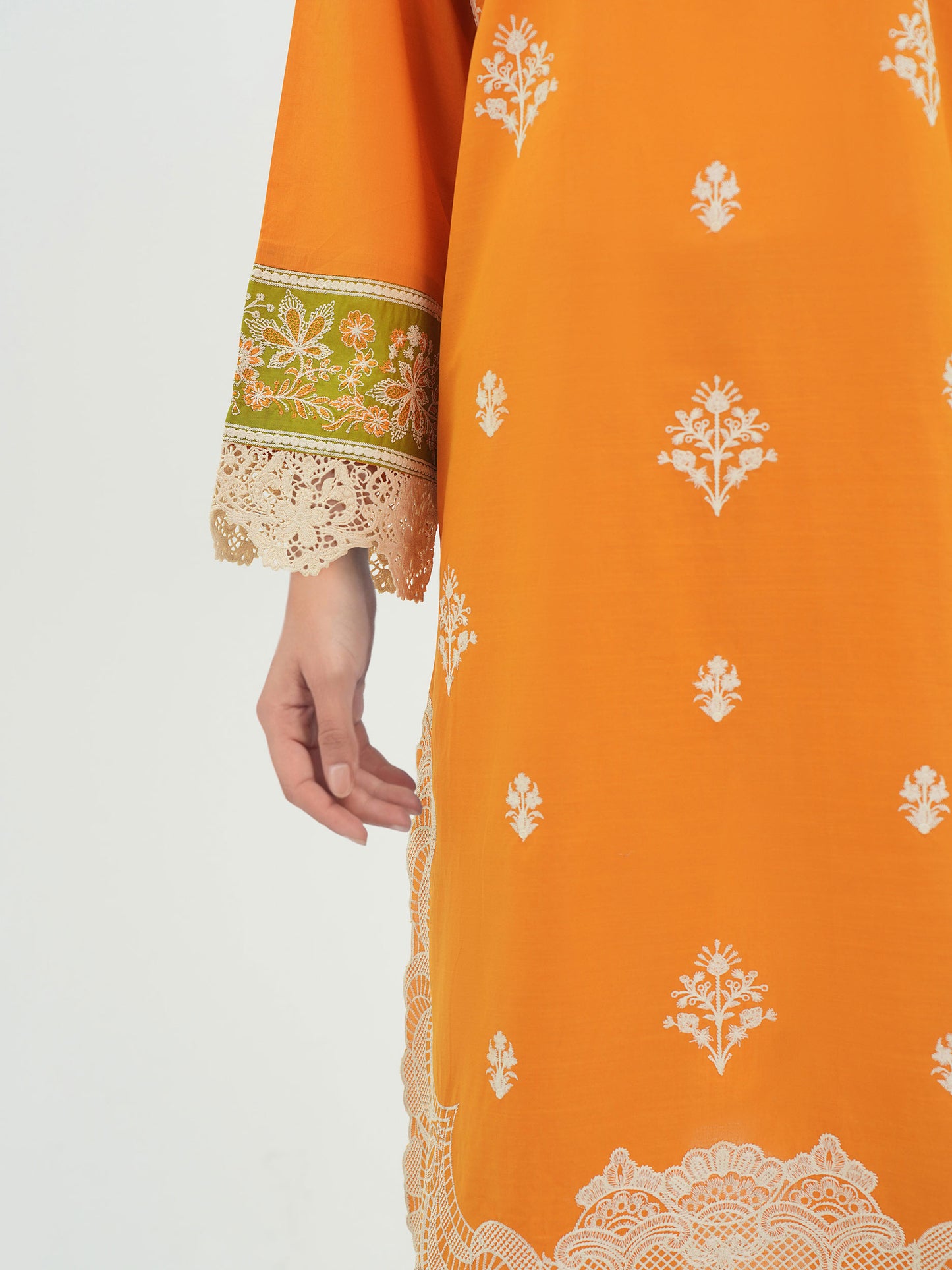 2 Piece Lawn Slub Suit- Embroidered (Pret)