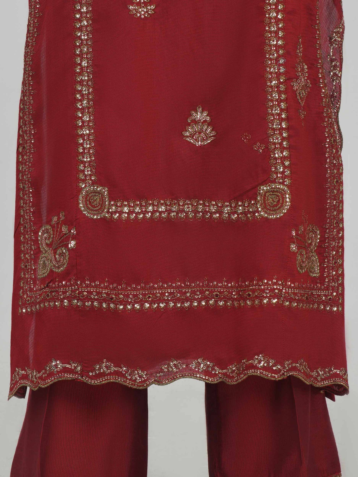 3 Piece Cotton Net Suit- Embroidered (Pret)