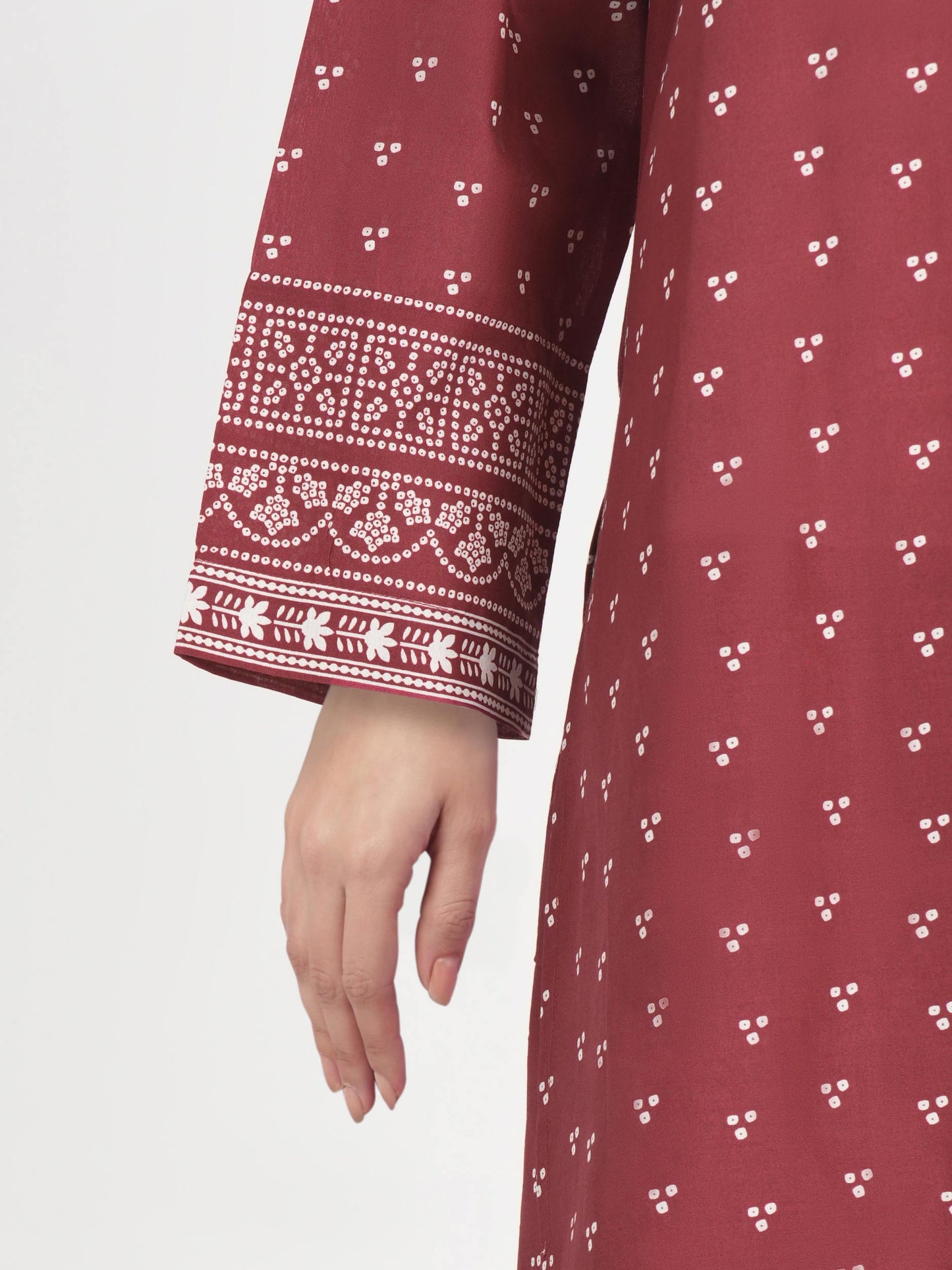 3 Piece Cambric Suit- Embroidered (Pret)