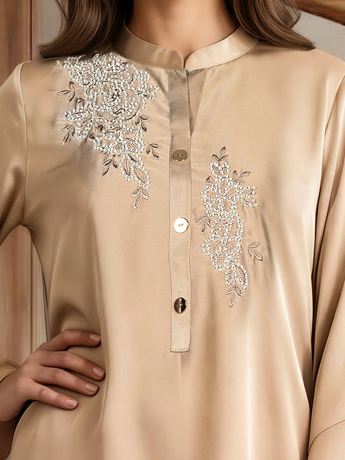 Silk Premium Co-ord Set- Embroidered