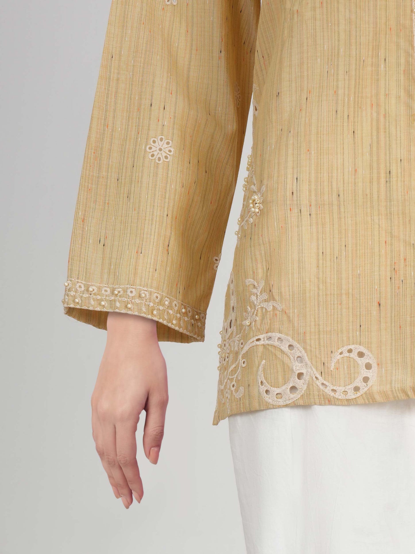 Yarn Dyed Kurti- Embroidered (Pret)