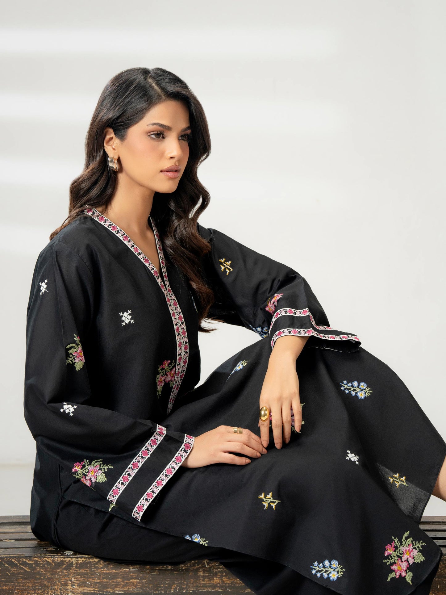 Cambric Shirt-Embroidered (Pret)