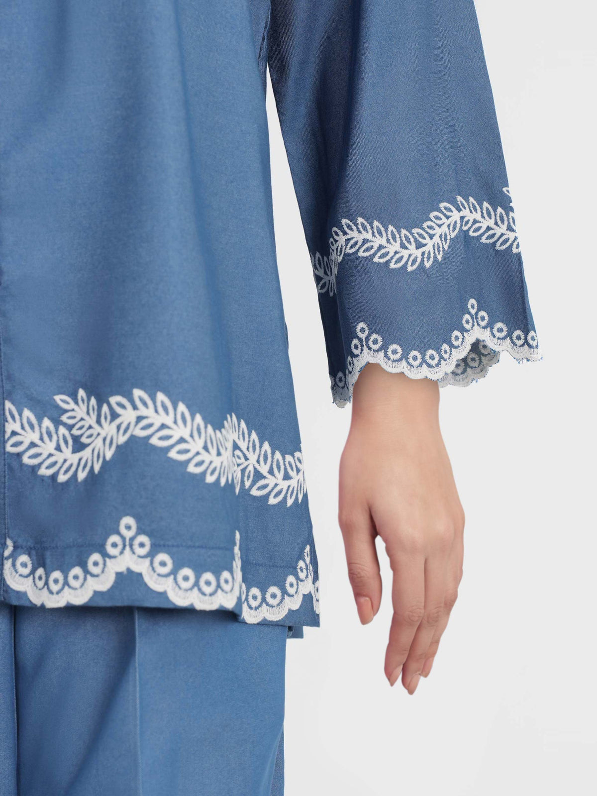 Denim Co-ord set- Embroidered