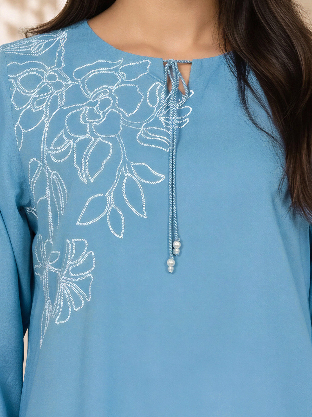 Chambray Co-ord Set- Embroidered