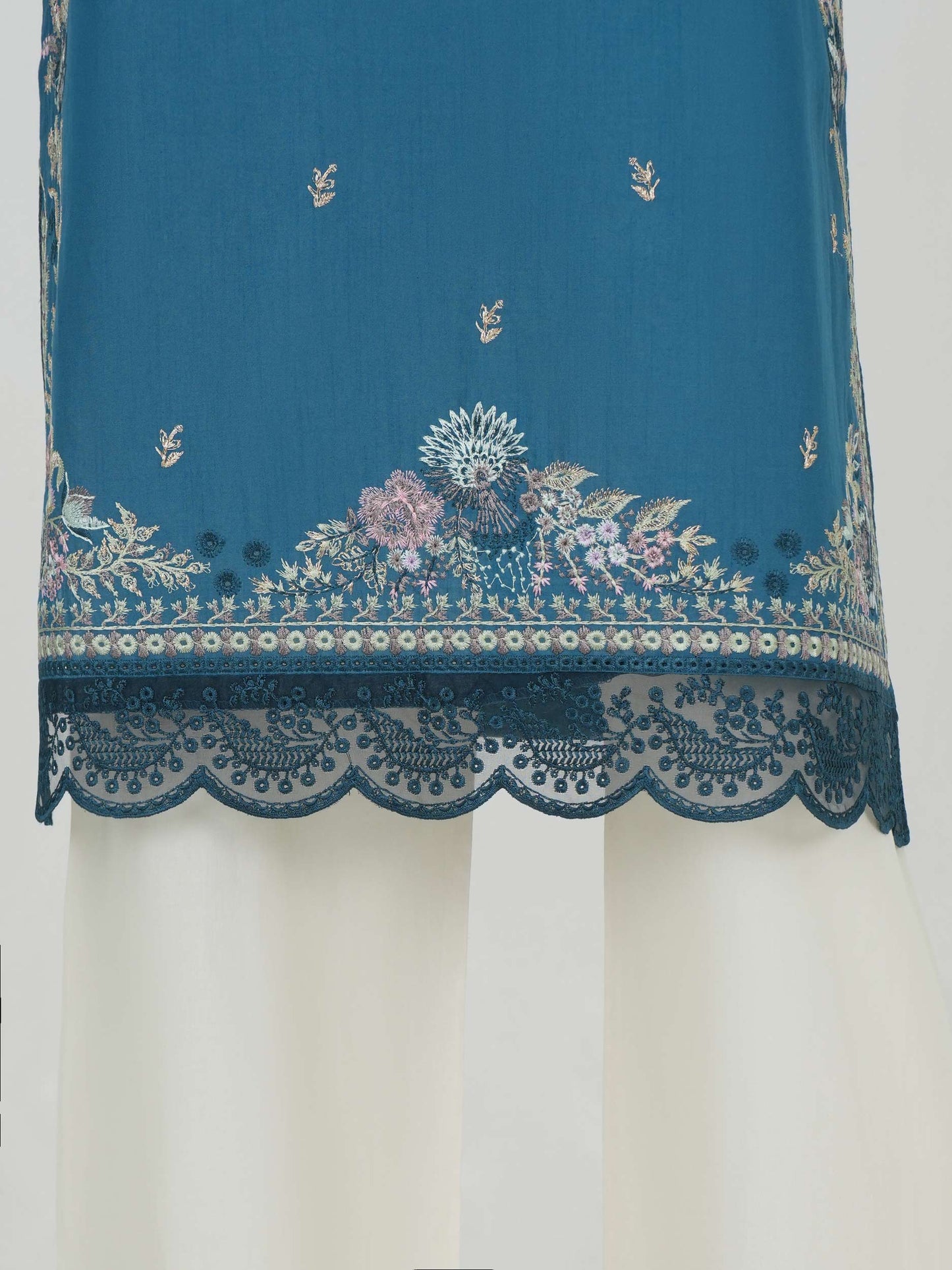 2 Piece Lawn Slub Suit- Embroidered (Pret)