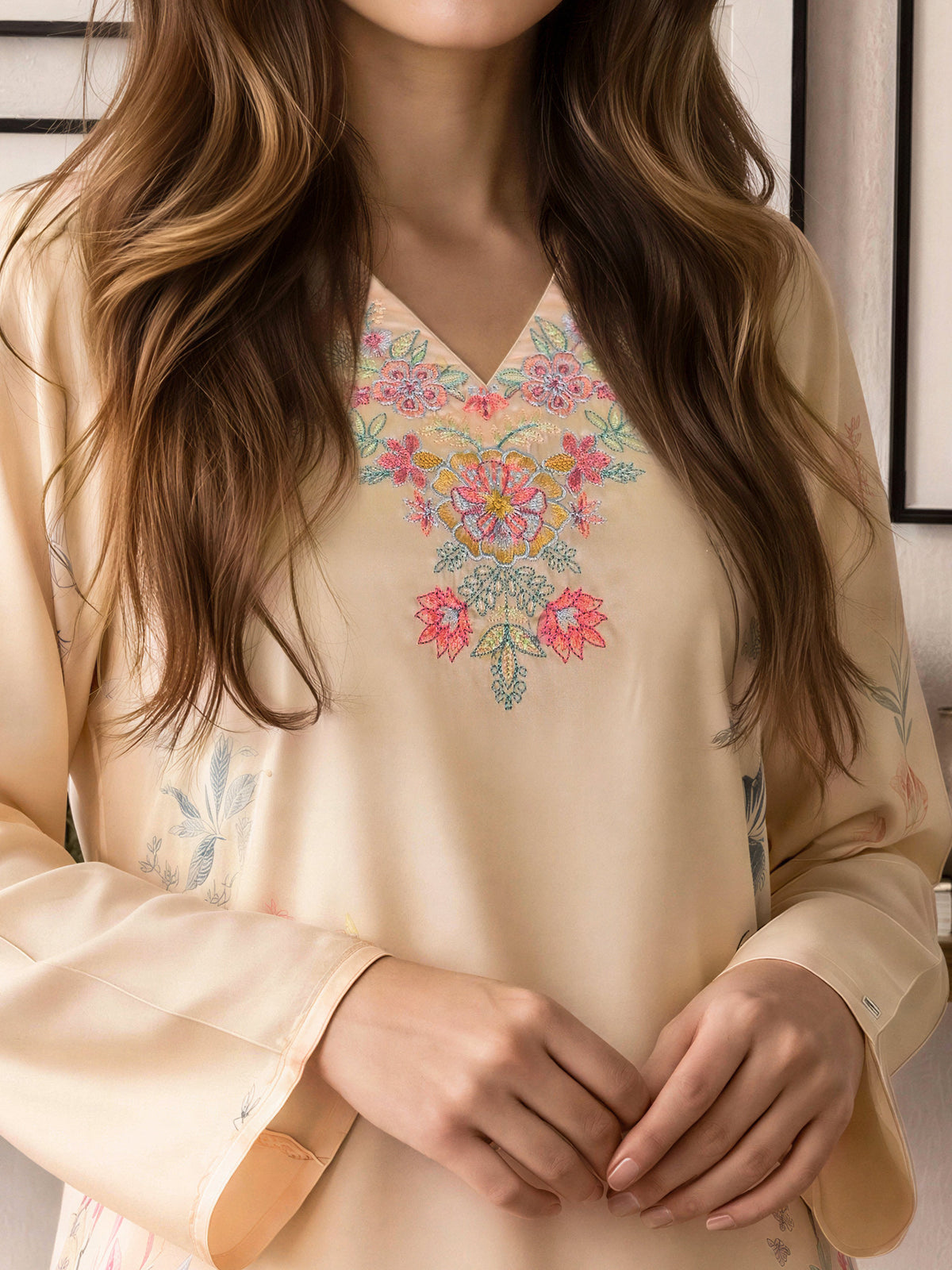 Silk Co-ord Set- Embroidered