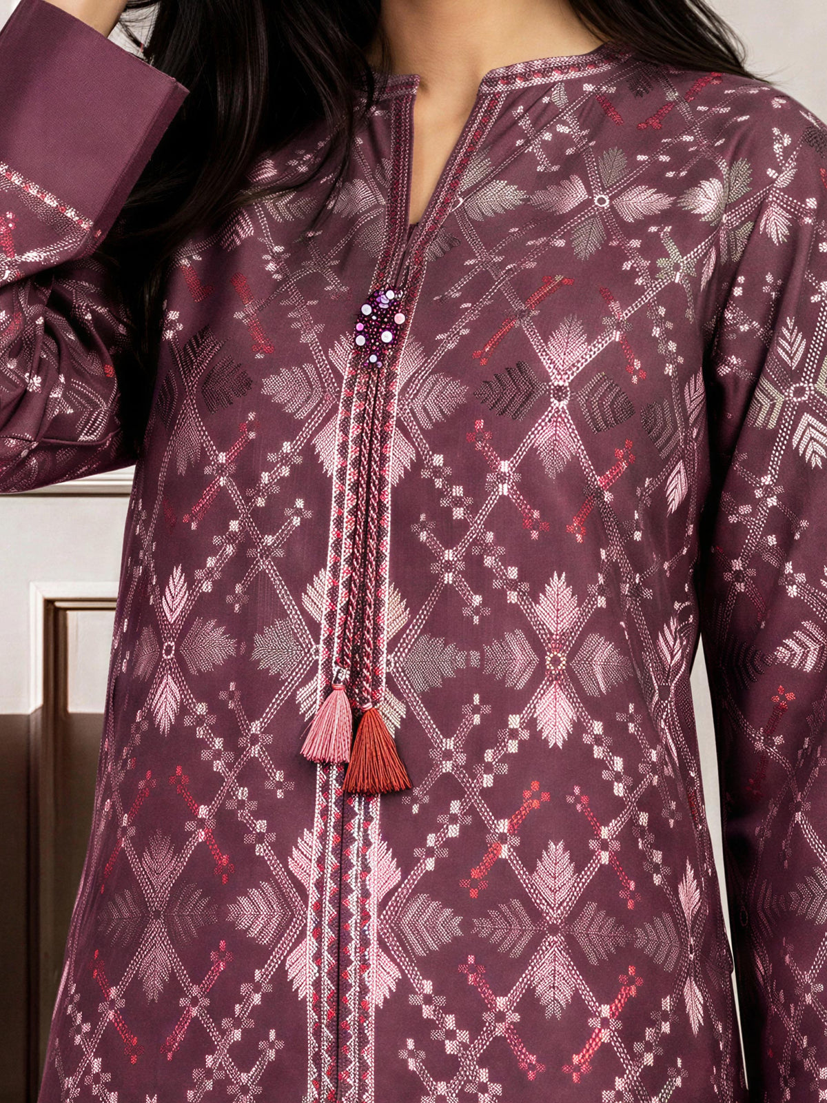 2 Piece Crepe Suit- Embroidered (Pret)