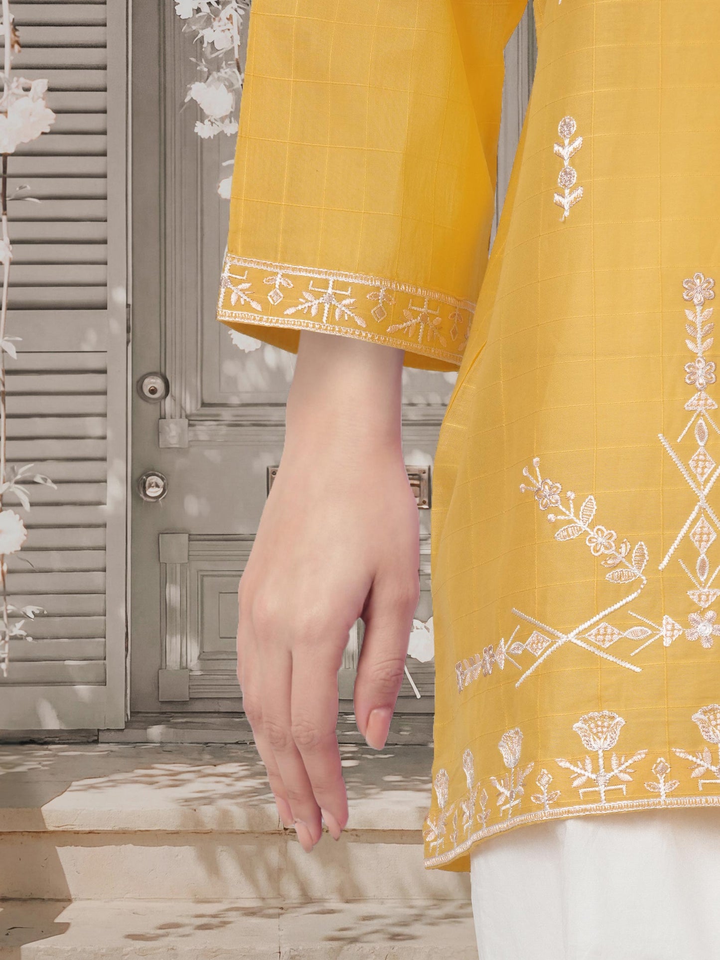 Lawn Texture Kurti- Embroidered (Pret)