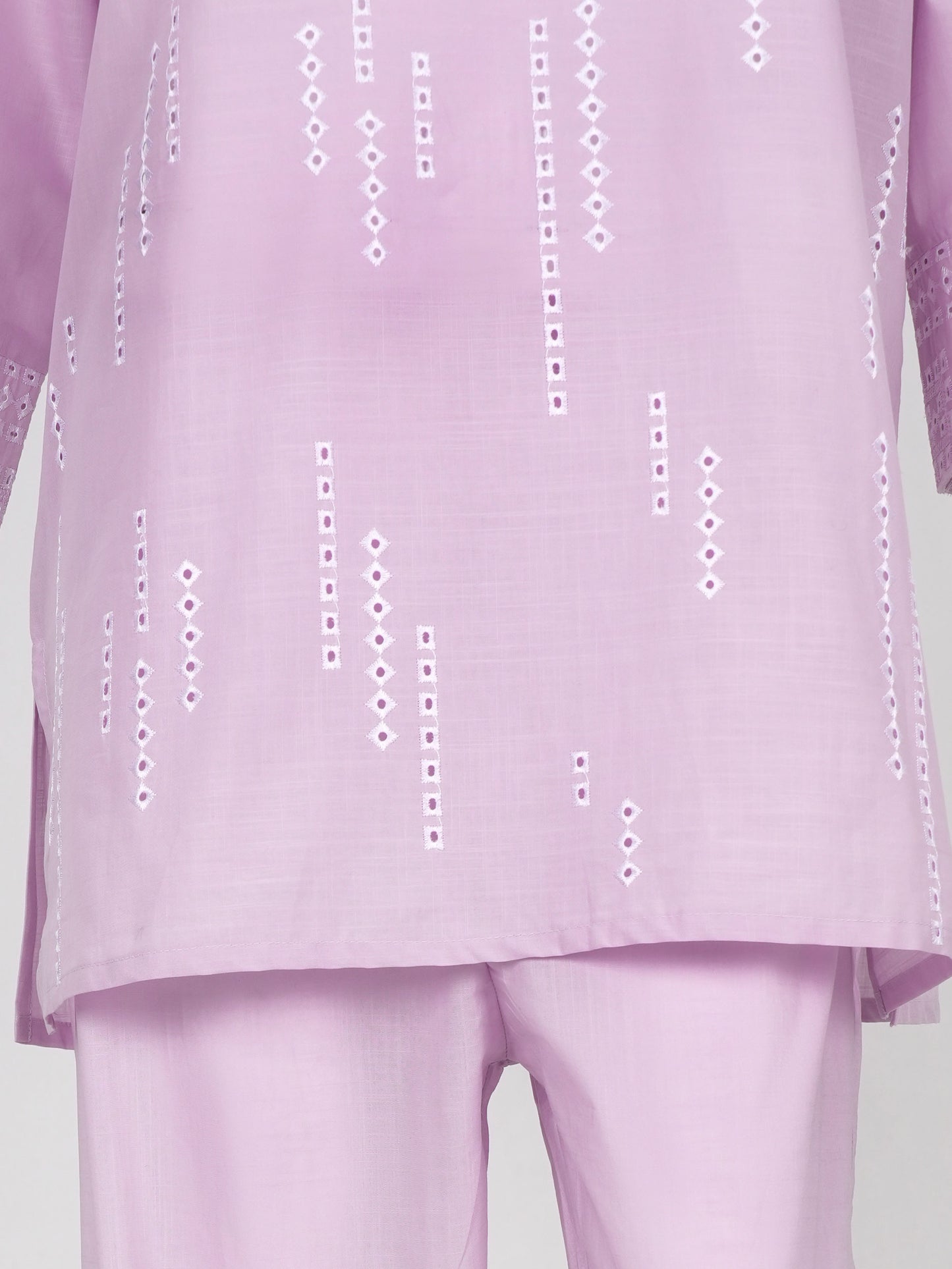 Lawn Slub Co-ord Set- Embroidered