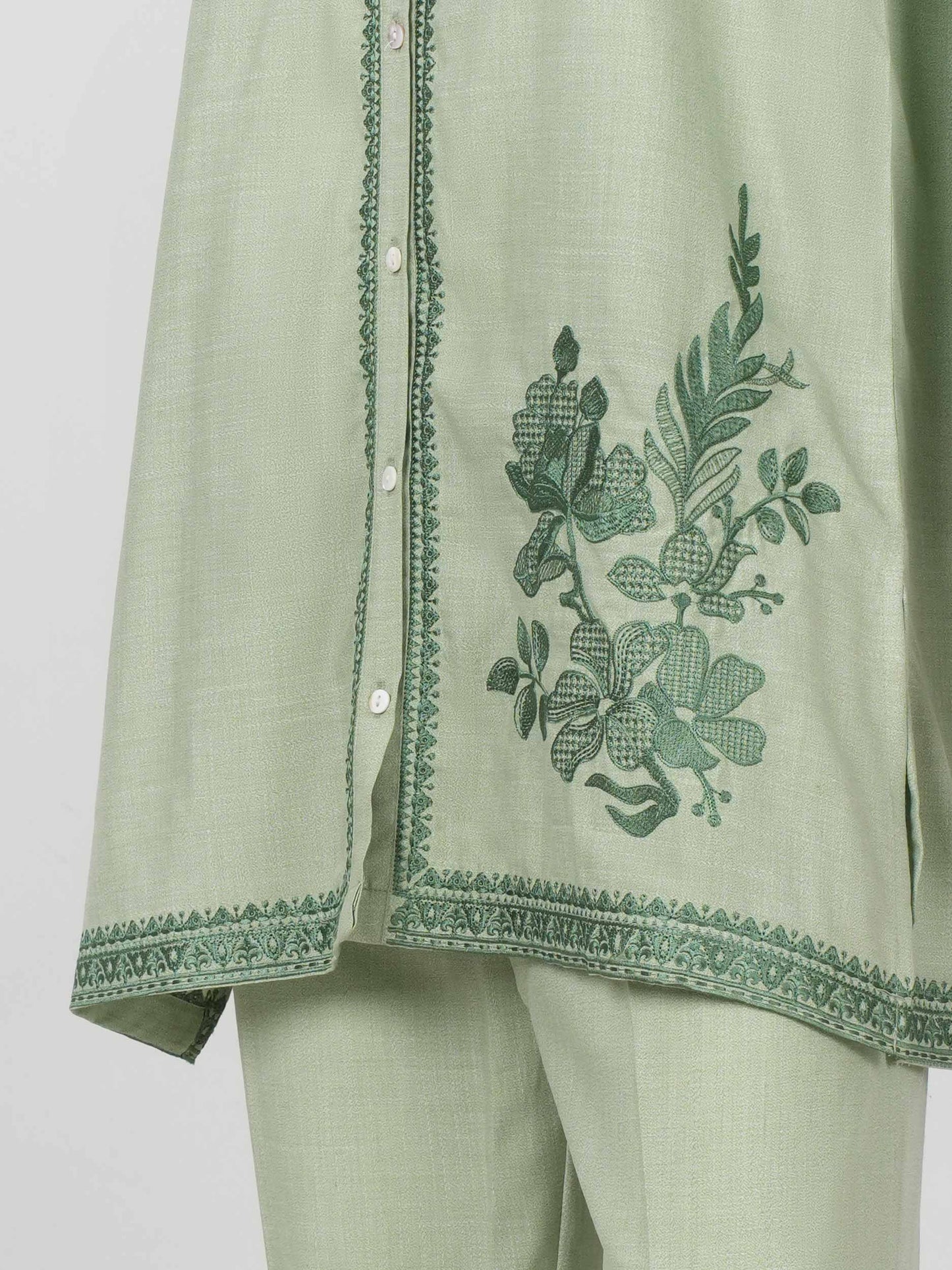 Yarn Dyed Co-ord Set- Embroidered