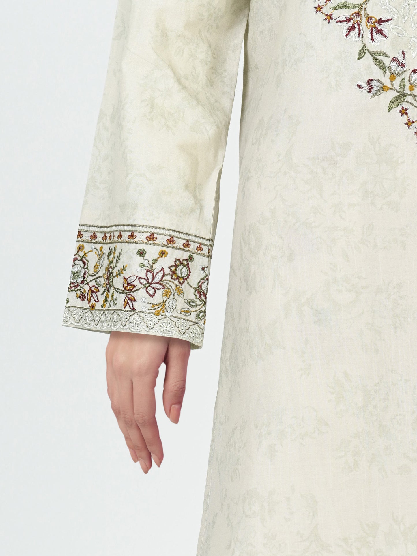 2 Piece Lawn Slub Suit- Embroidered (Pret)