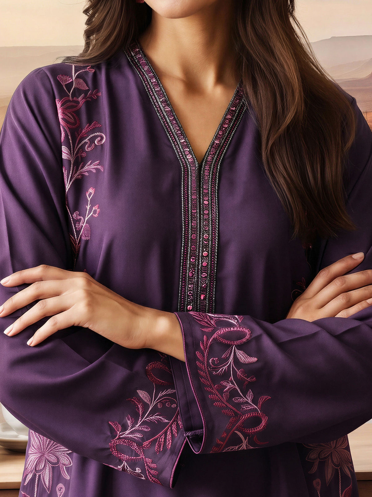 2 Piece Silk Suit- Embroidered (Pret)