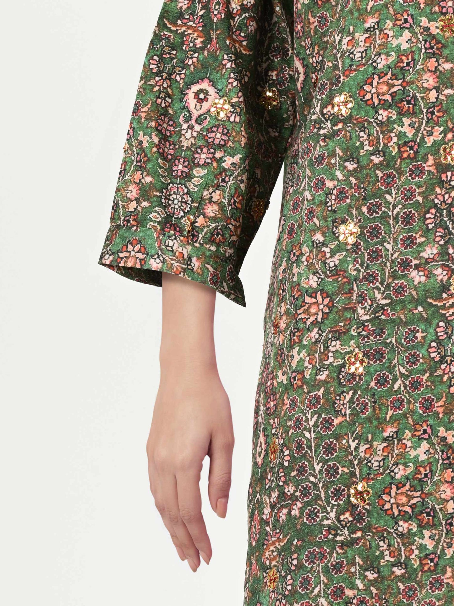 2 Piece Satin Suit- Embroidered (Pret)