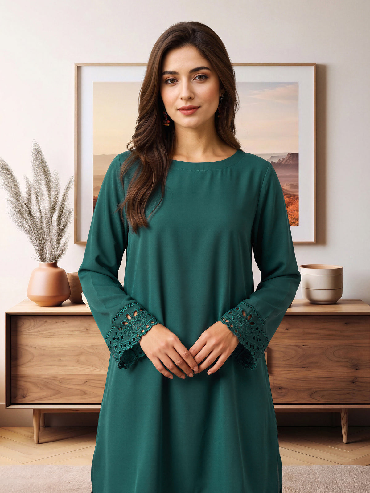 2 Piece Silk Suit- Embroidered (Pret)