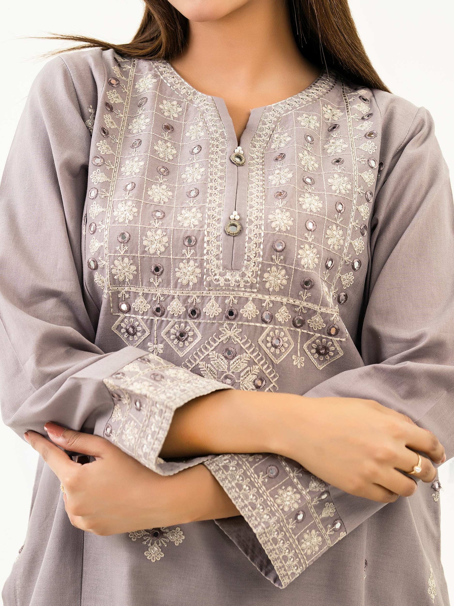 Khaddar Shirt-Embroidered (Pret)
