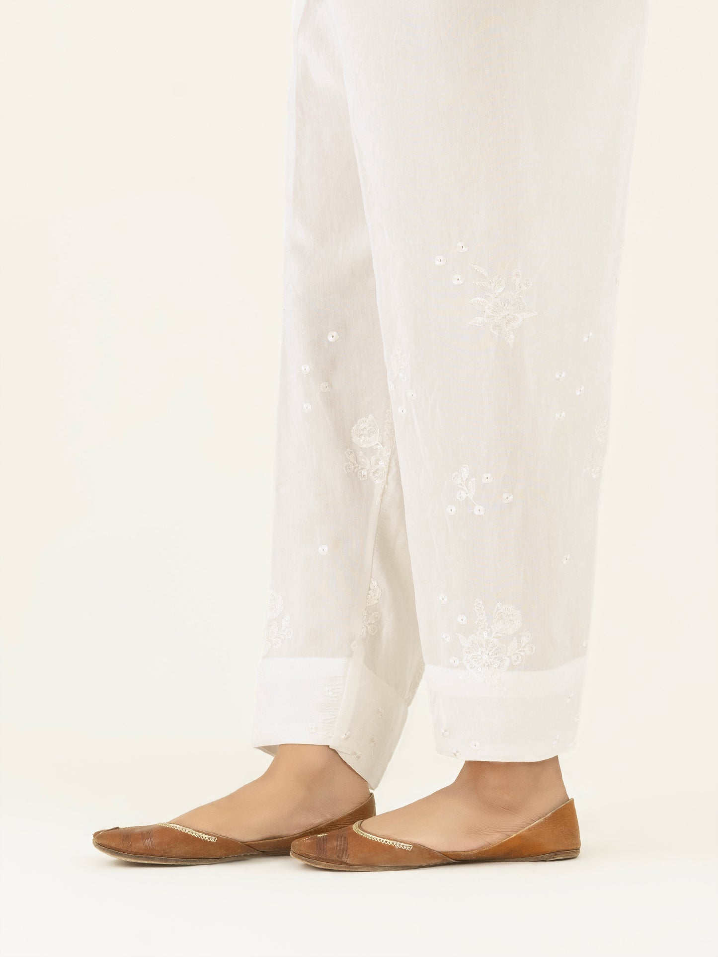 Embroidered Raw Silk Trouser(Pret)