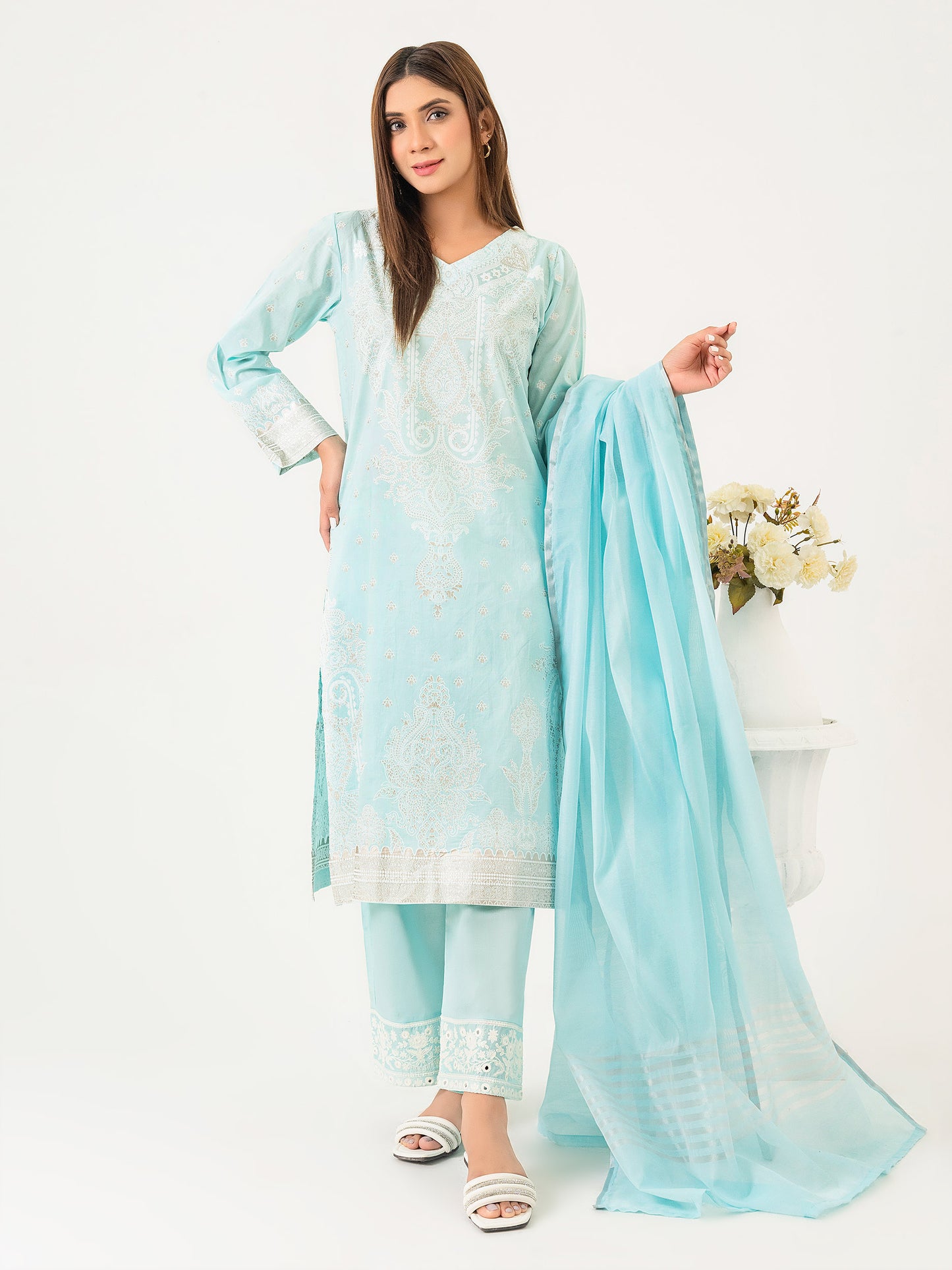 3 Piece Lawn Suit-Embroidered  (Pret)
