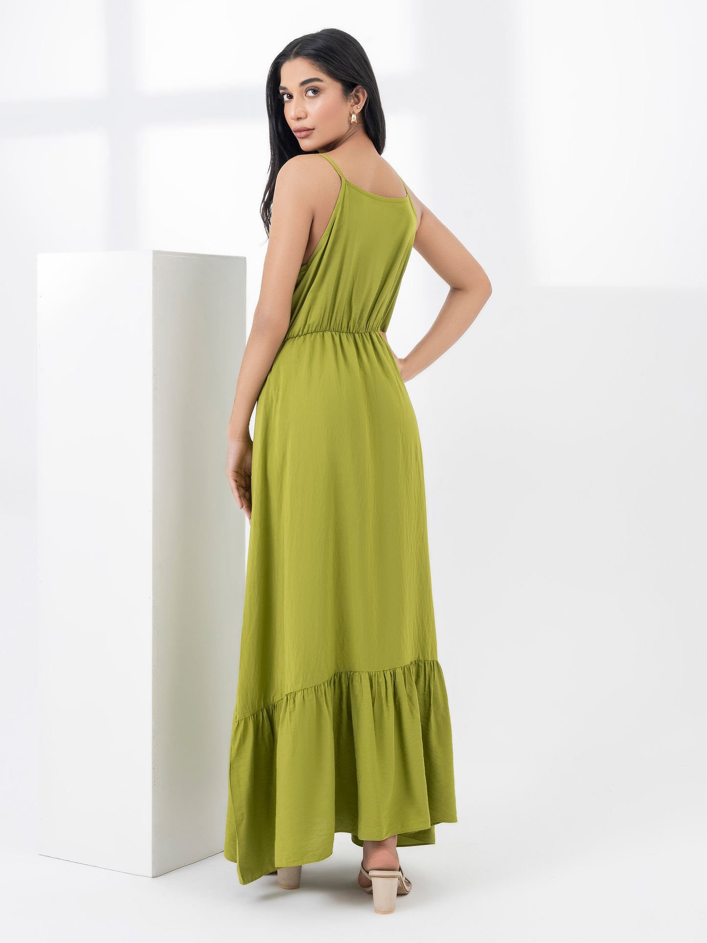 Embroidered Raw Silk Dress