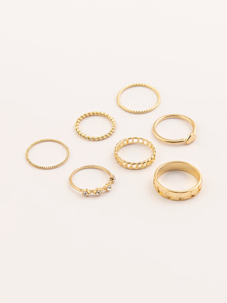 gold-texture-ring-set