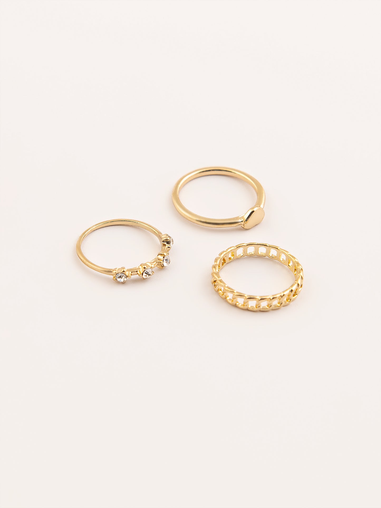 Gold Texture Ring Set